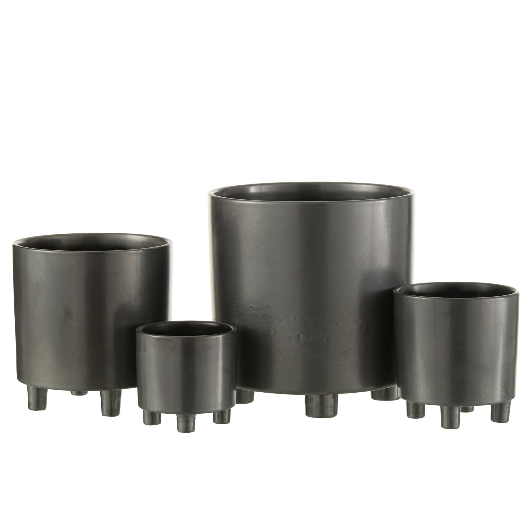 J-Line bloempot Smoke - keramiek - grijs|zwart - extra large - Ø 26 cm
