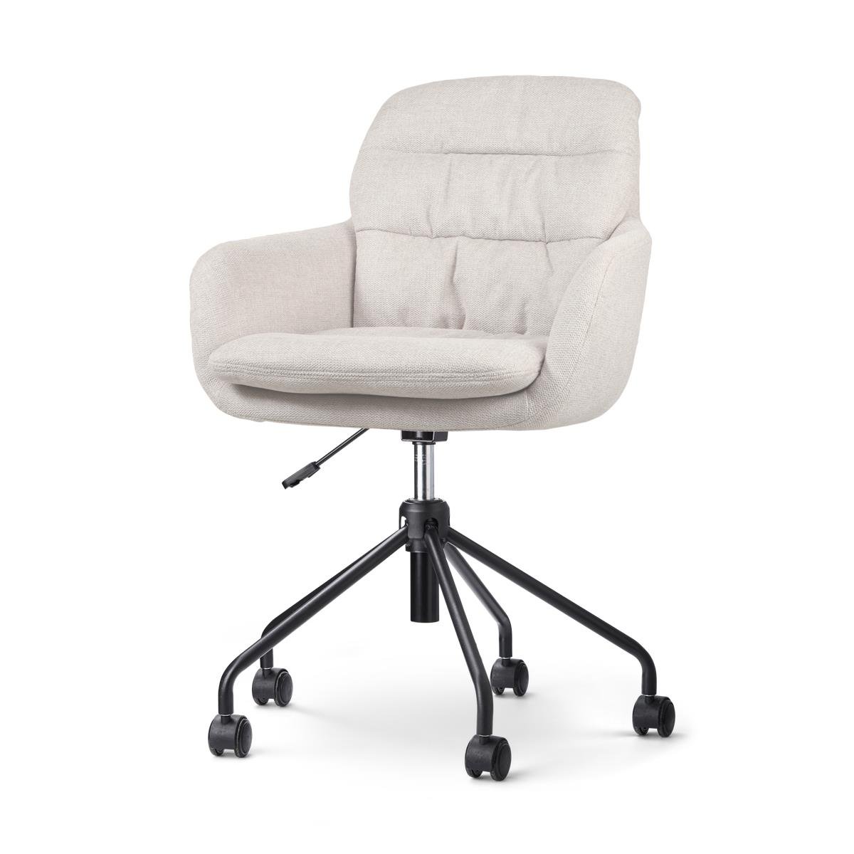 Nolon Nout-Mia Bureaustoel Beige - met Armleuning - Zwart