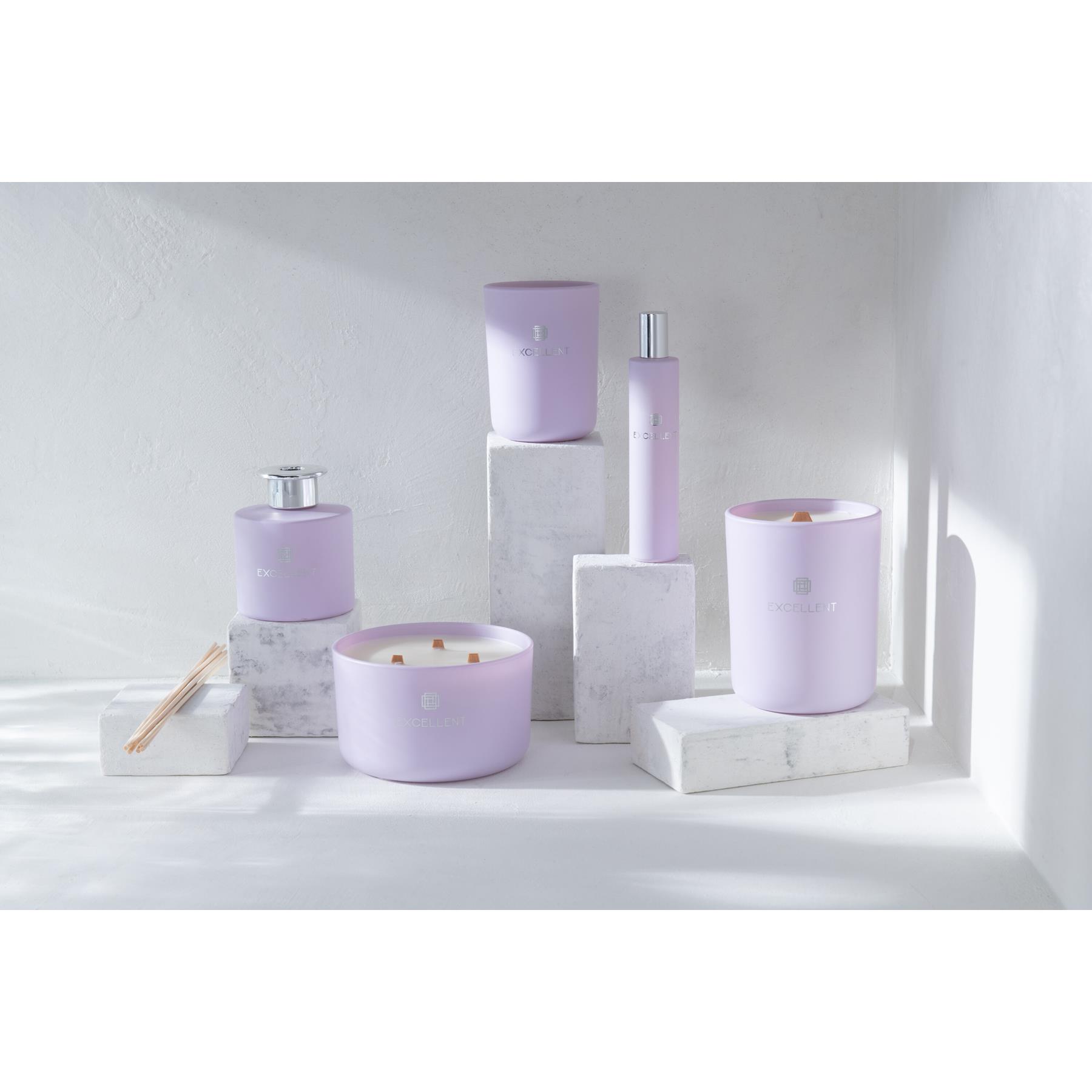 J-Line geurolie + stokjes Excellent - Siberia Fir - glas - paars