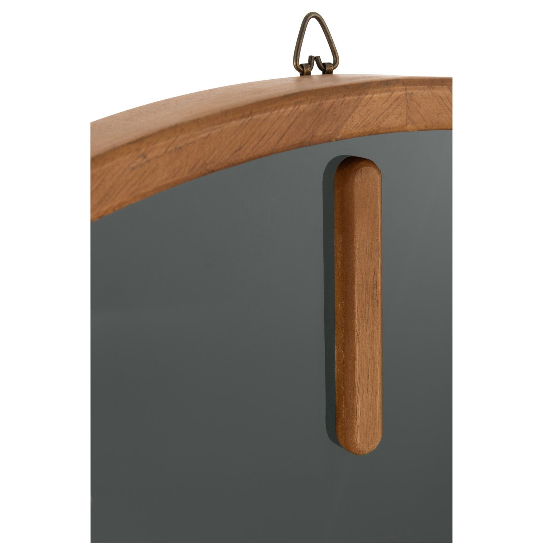 J-Line klok Rond - hout|glas - bruin|zwart - medium - Ø 60 cm