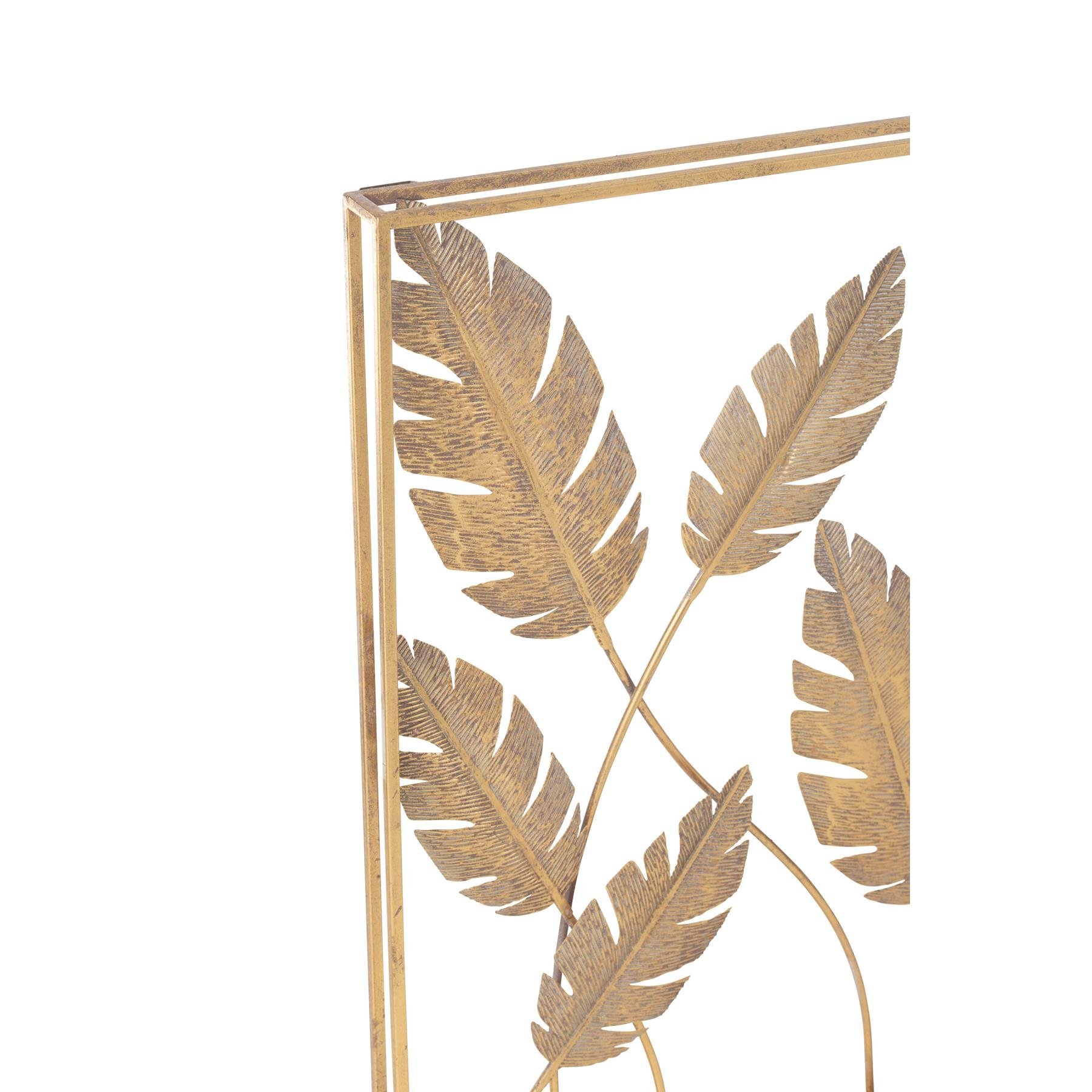 J-Line wanddecoratie bladeren - metaal - goud