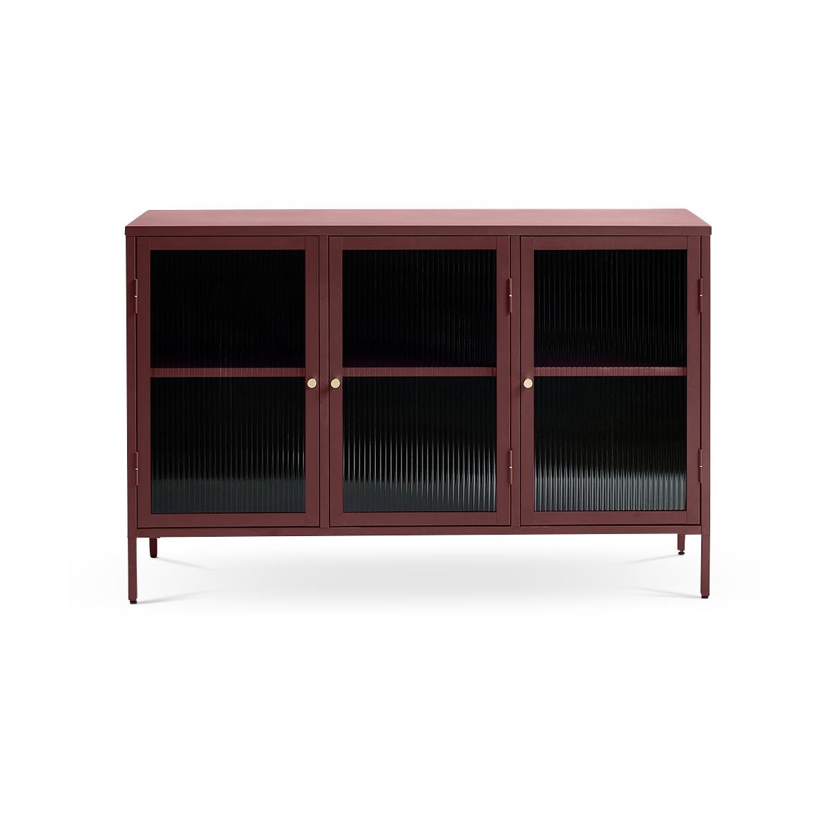 Olivine Katja Sideboard Dressoir Rood - Metaal - Glas - 132 cm