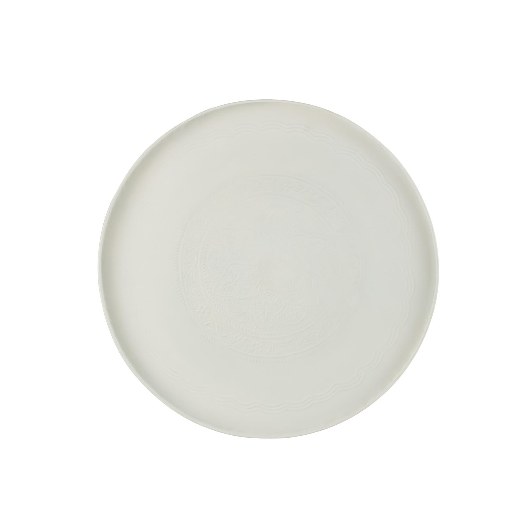 J-Line plateau Rond Klassiek - ijzer - wit - large