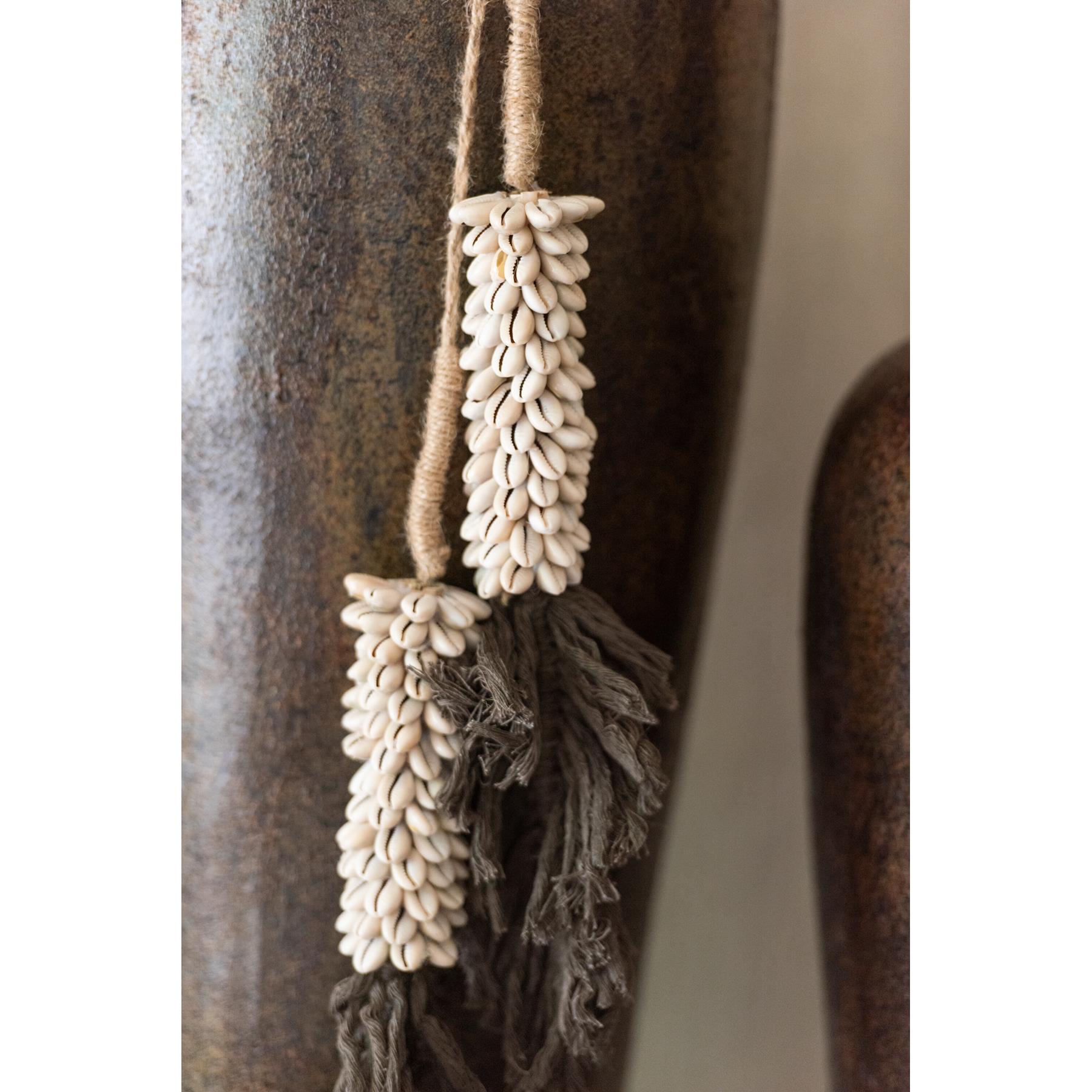 J-Line hanger Schelpen+Katoen - textiel - dronkerbruin|naturel