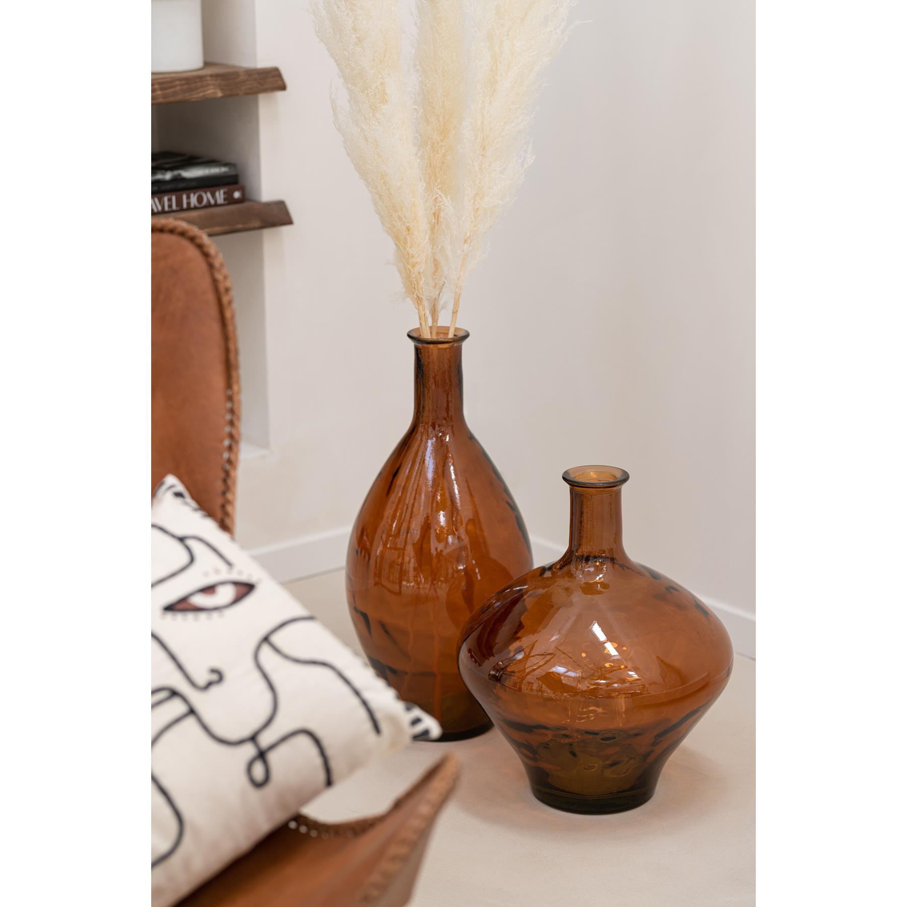 J-Line vaas Cherry - glas - bruin - 46 cm hoog