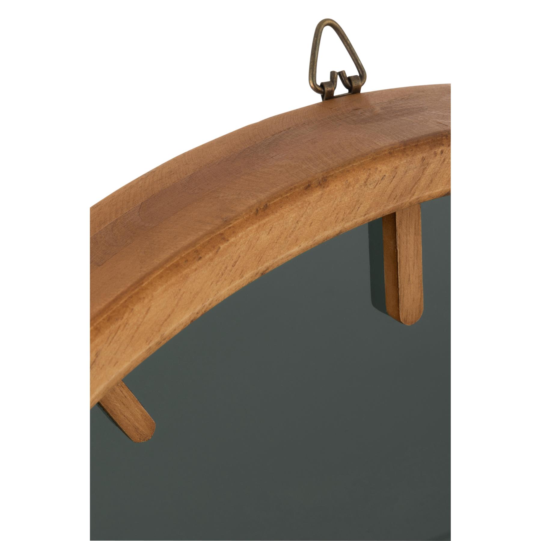 J-Line klok Rond - hout|glas - bruin|zwart - Ø 40 cm