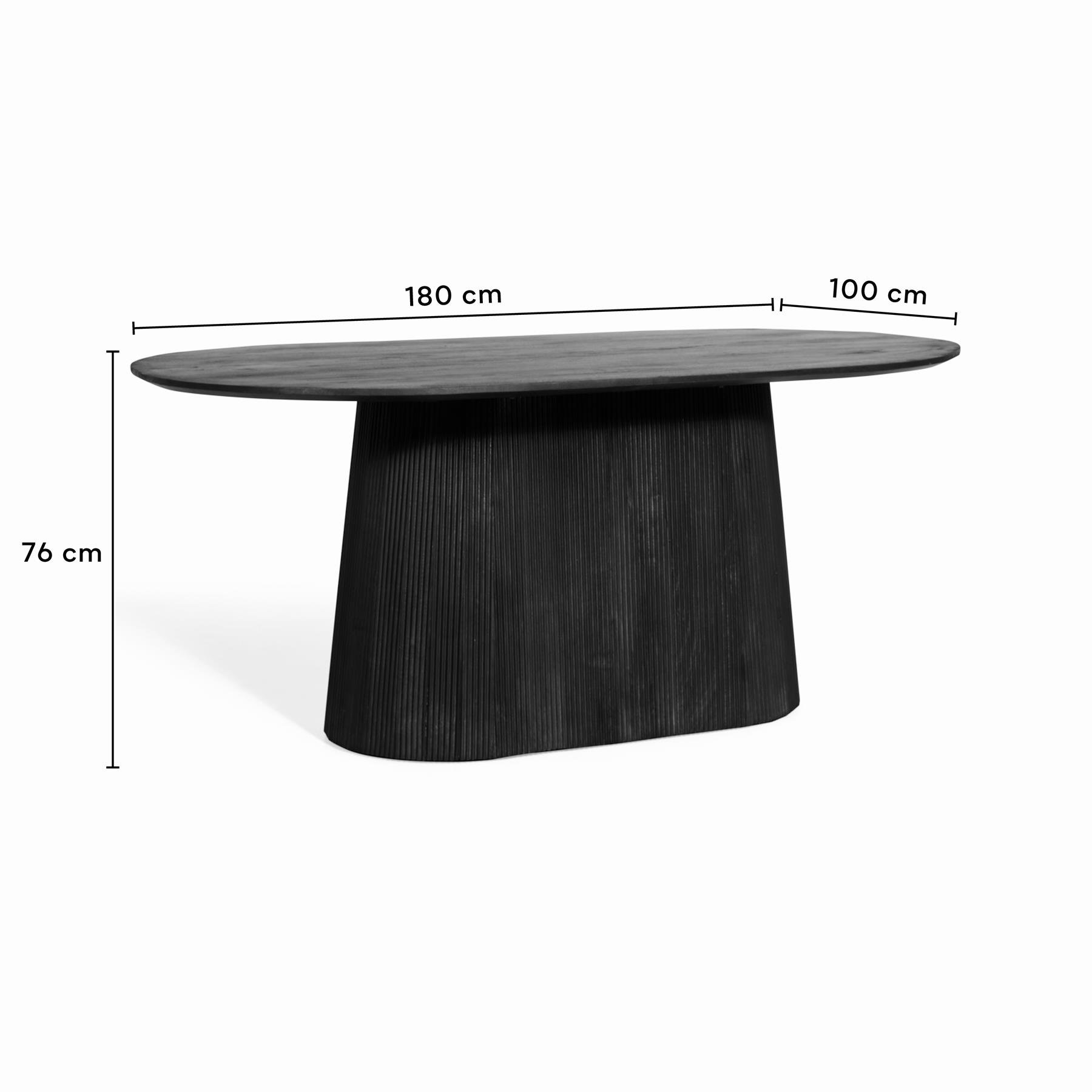by fonQ Grand Eettafel Lichtbruin Mangohout - 180 x 100 cm