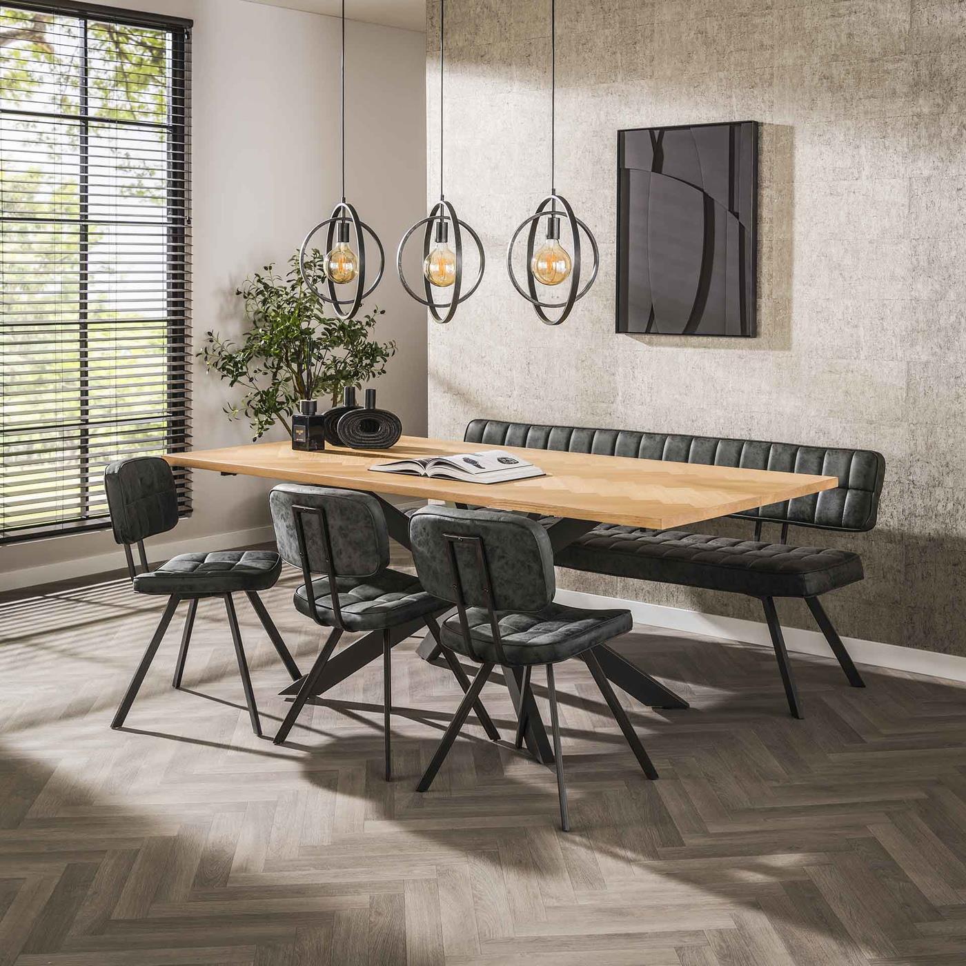 Giga Meubel - Eettafel Naturel 200cm - Visgraat - Fineer