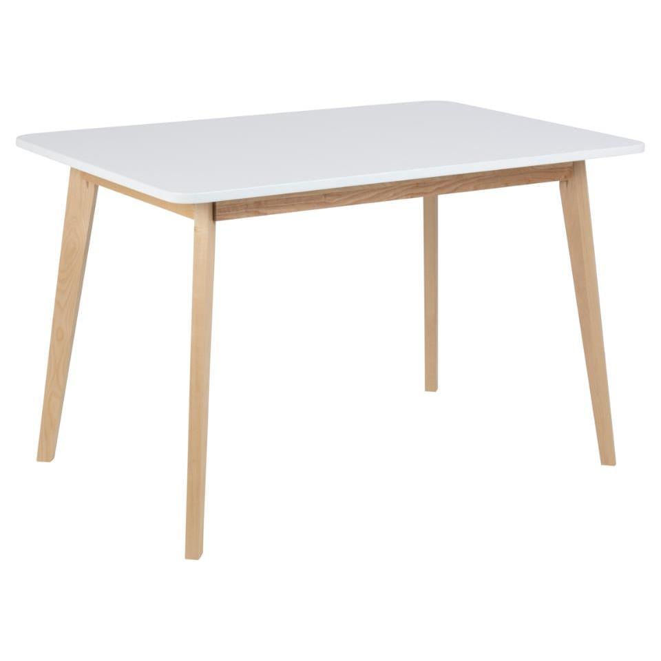 by fonQ basic Crow Eettafel - 120 x 80 cm - Wit / Eiken