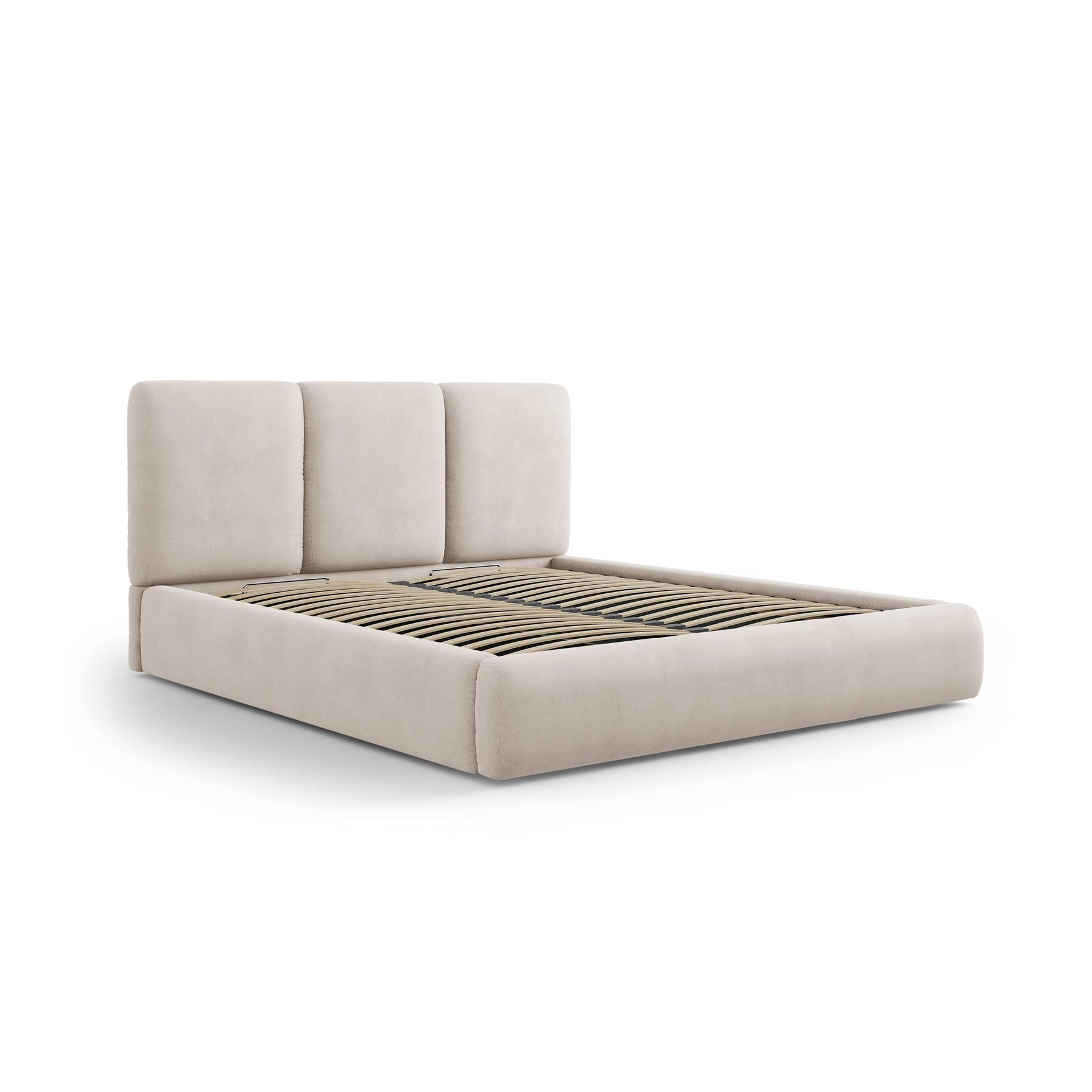 Windsor & Co Horizon Bedframe met Opbergvak - 140 x 200 cm - Chenille - Beige