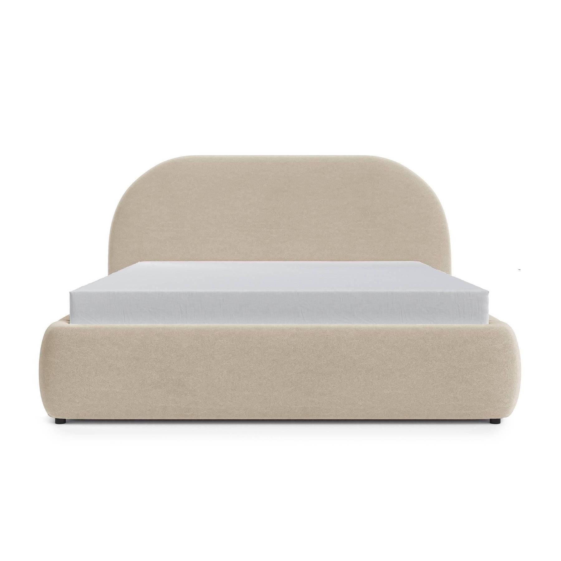 NADUVI Collection Philipa Bedframe - 140 x 200 cm - Fluweel - Lichtbeige