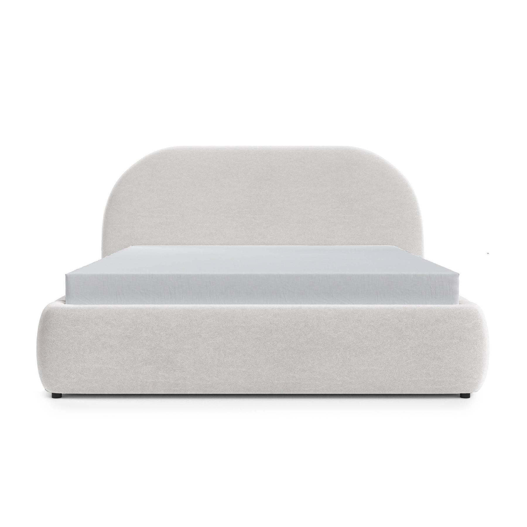 NADUVI Collection Philipa Bedframe - 140 x 200 cm - Fluweel - Lichtgrijs
