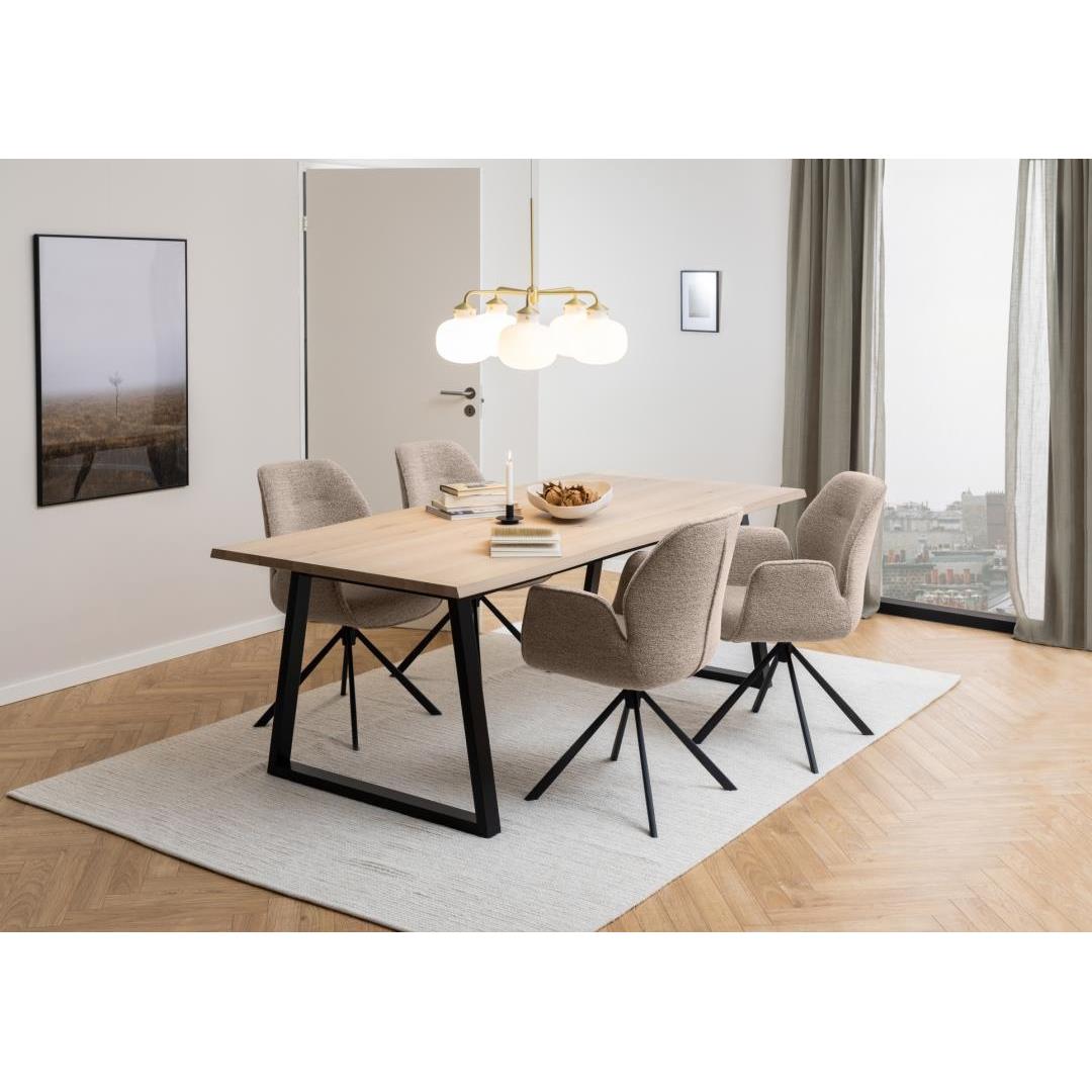 Giga Living - Eetkamerstoel met Armleuning Marouan Bouclé Beige