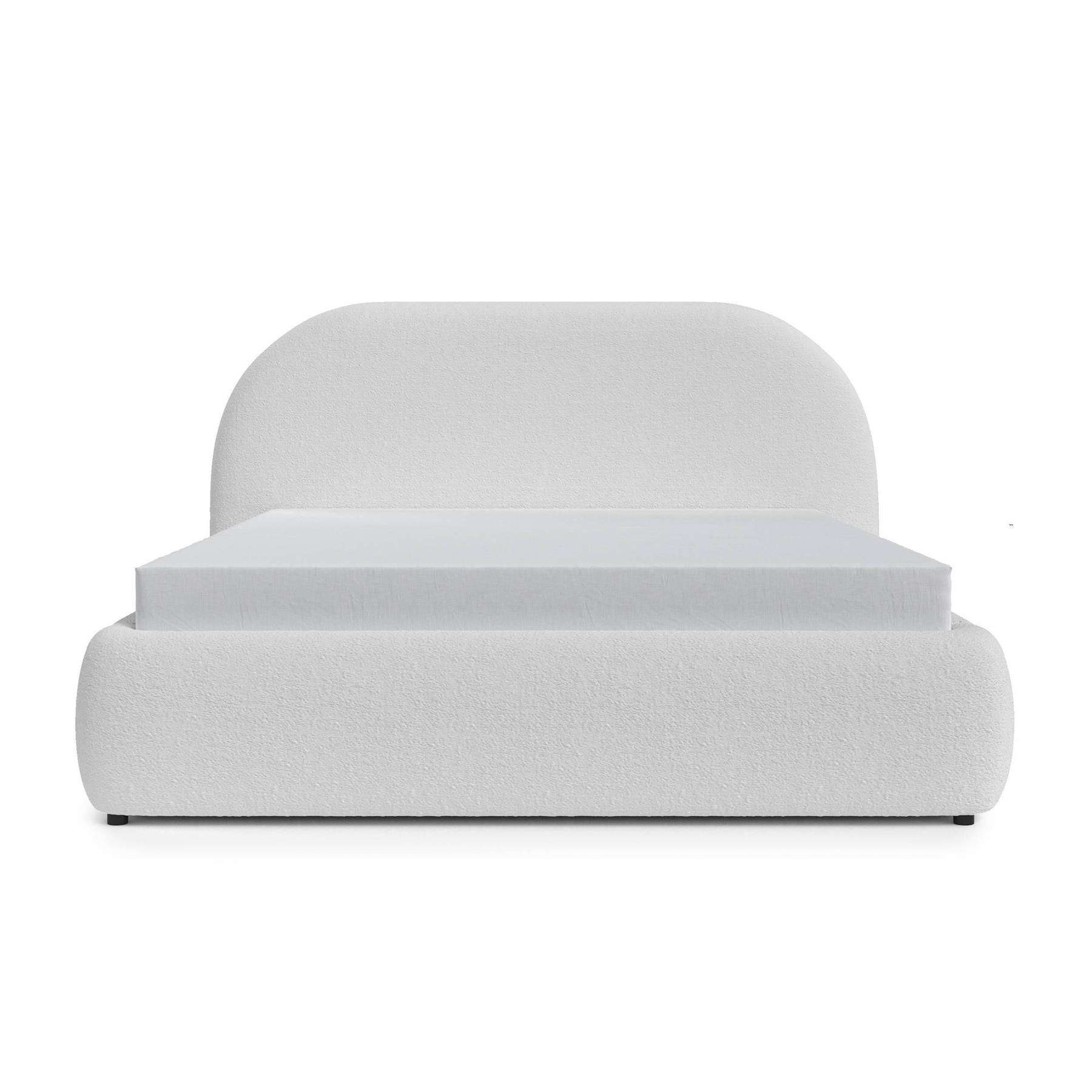 NADUVI Collection Philipa Bedframe - 140 x 200 cm - Bouclé - Lichtgrijs