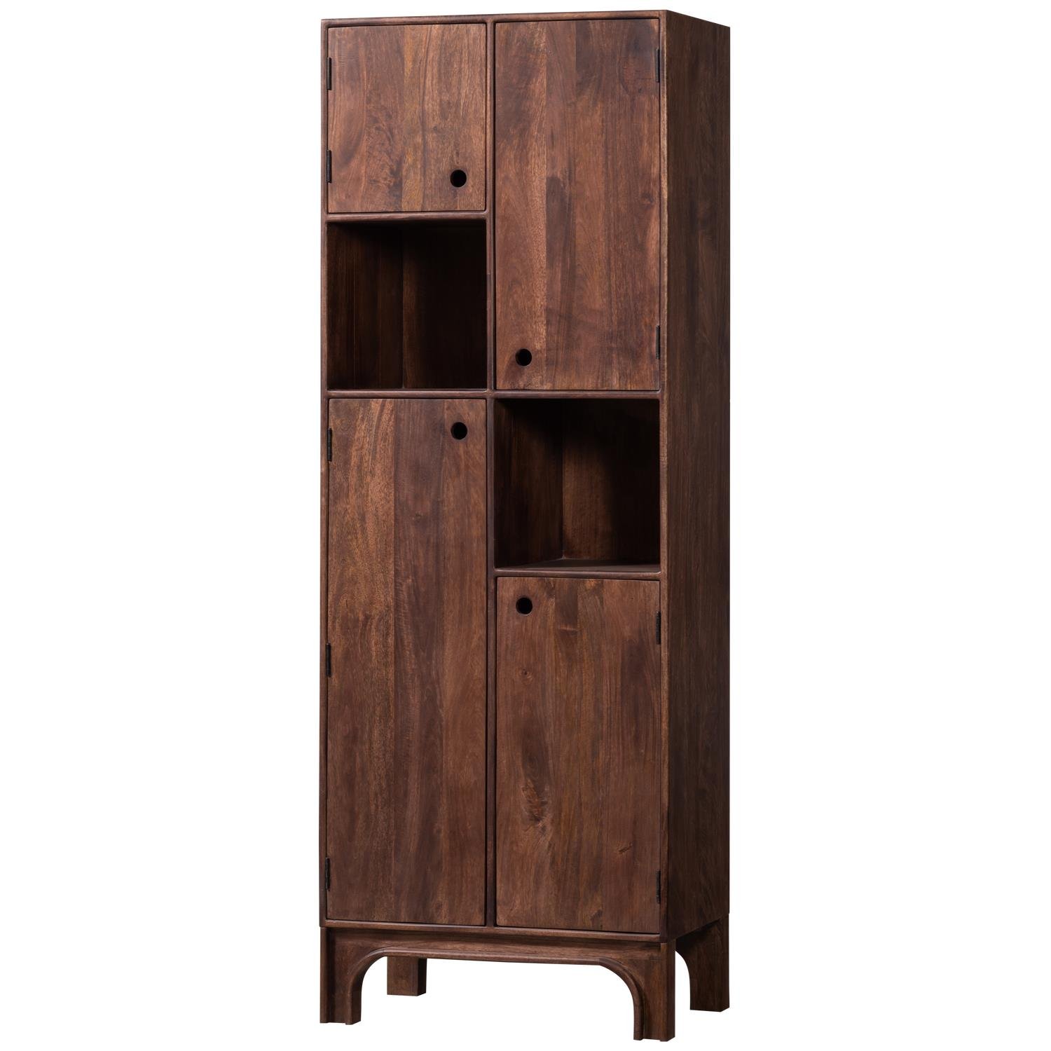 WOOOD opbergkast Staes - Mango Hout - Walnoot - 210x75x45 cm
