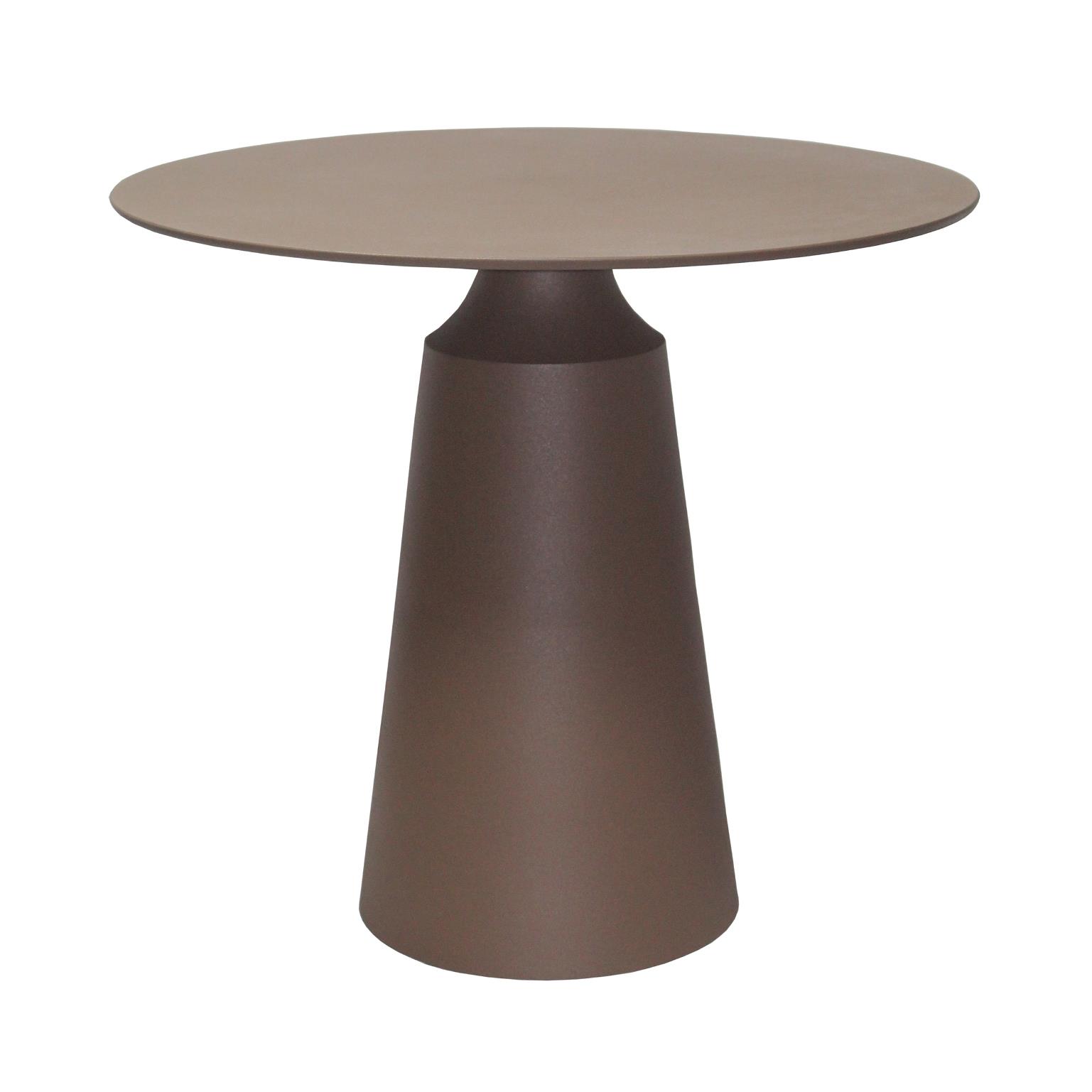 Giga Meubel - Bijzettafel Rond - Taupe Aluminium - 69x69x61,5cm - Else
