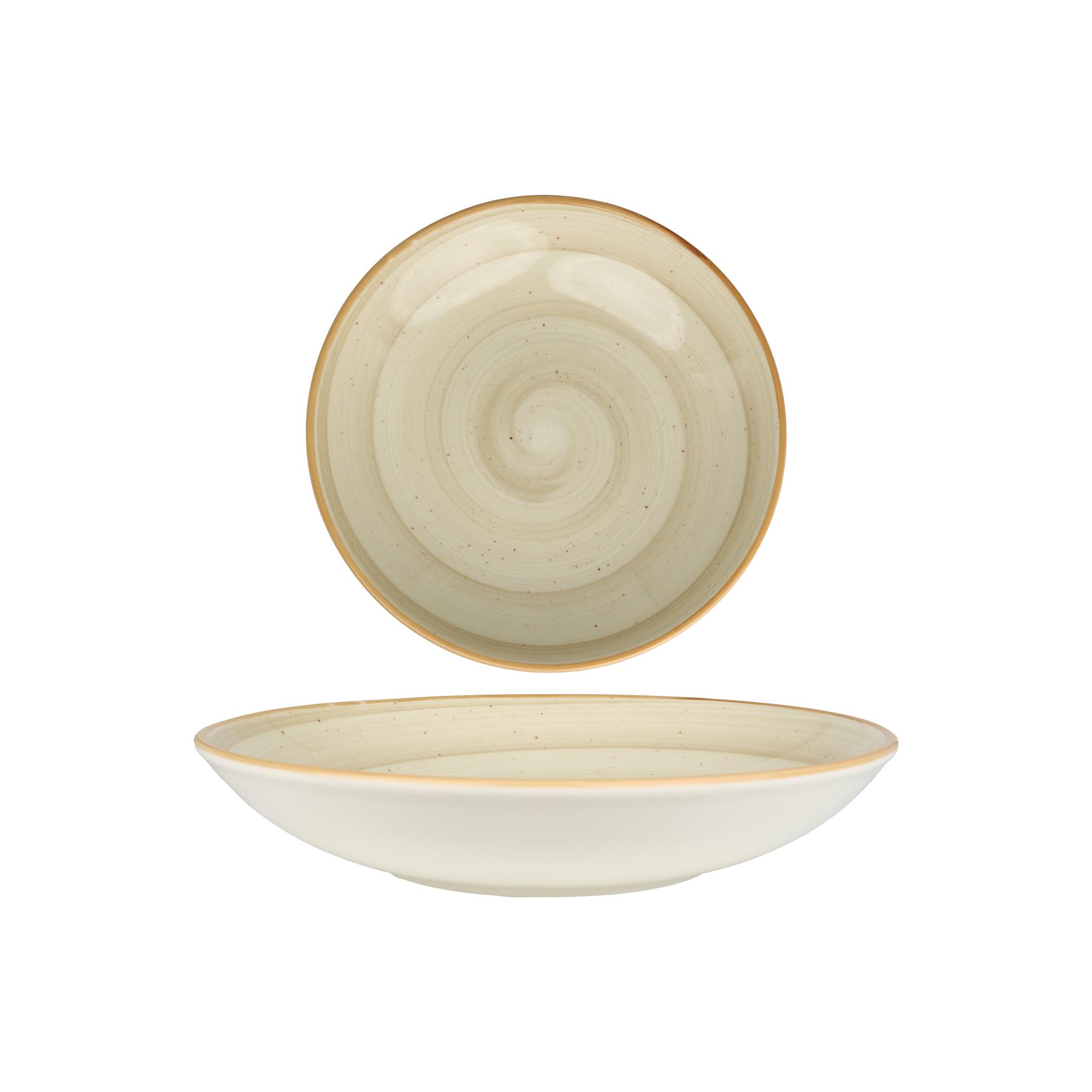 Bonna Diep bord - Aura Terrain - Porselein - 25 cm 1300 cc - set van 6