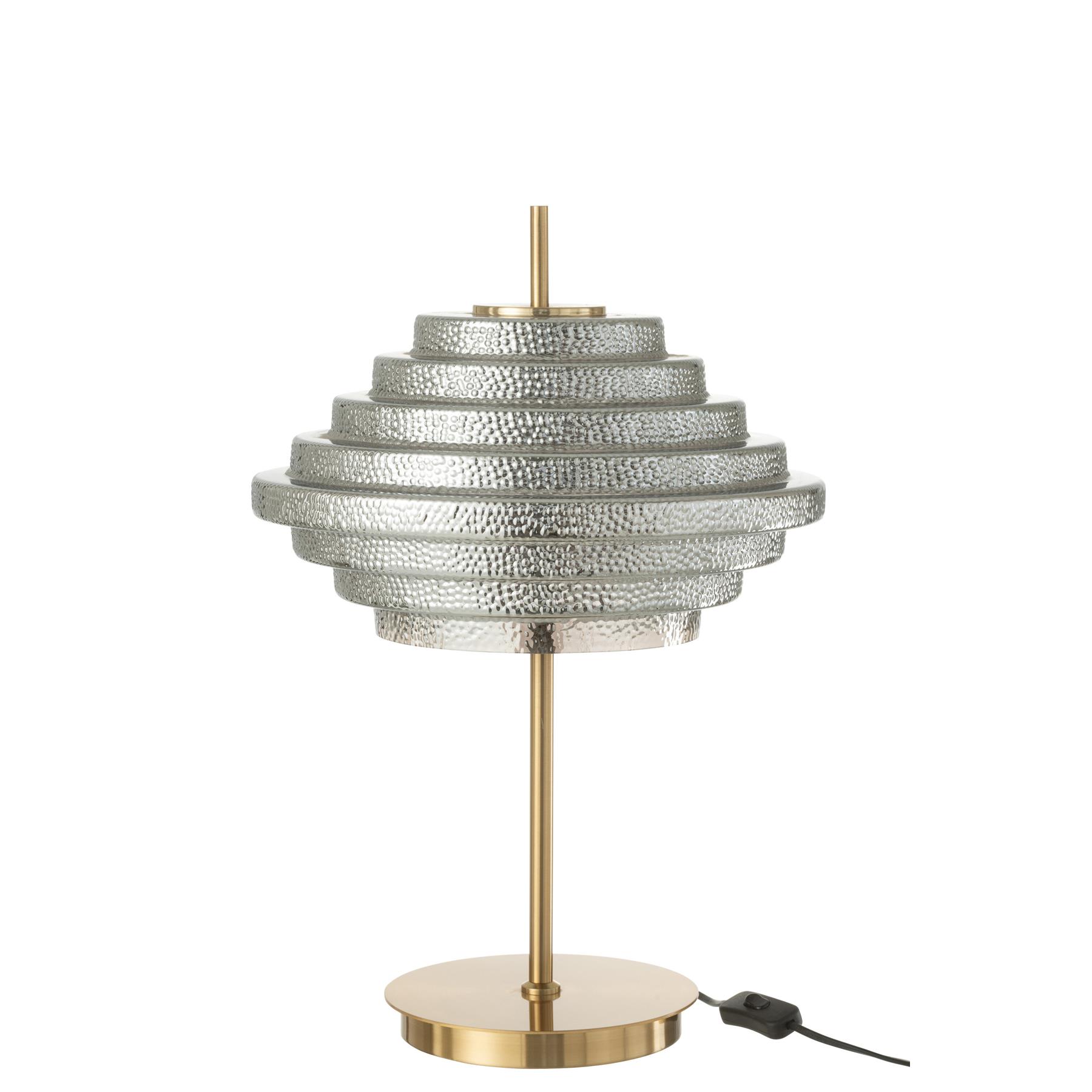 Tafellamp Led Goud Metaal|rookglas