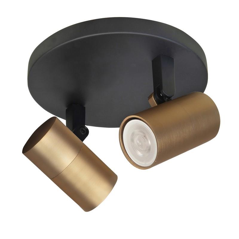 Highlight Spot Piccolo Zwart-Goud GU10 mini 35mm  2-Lichts Ø 15cm