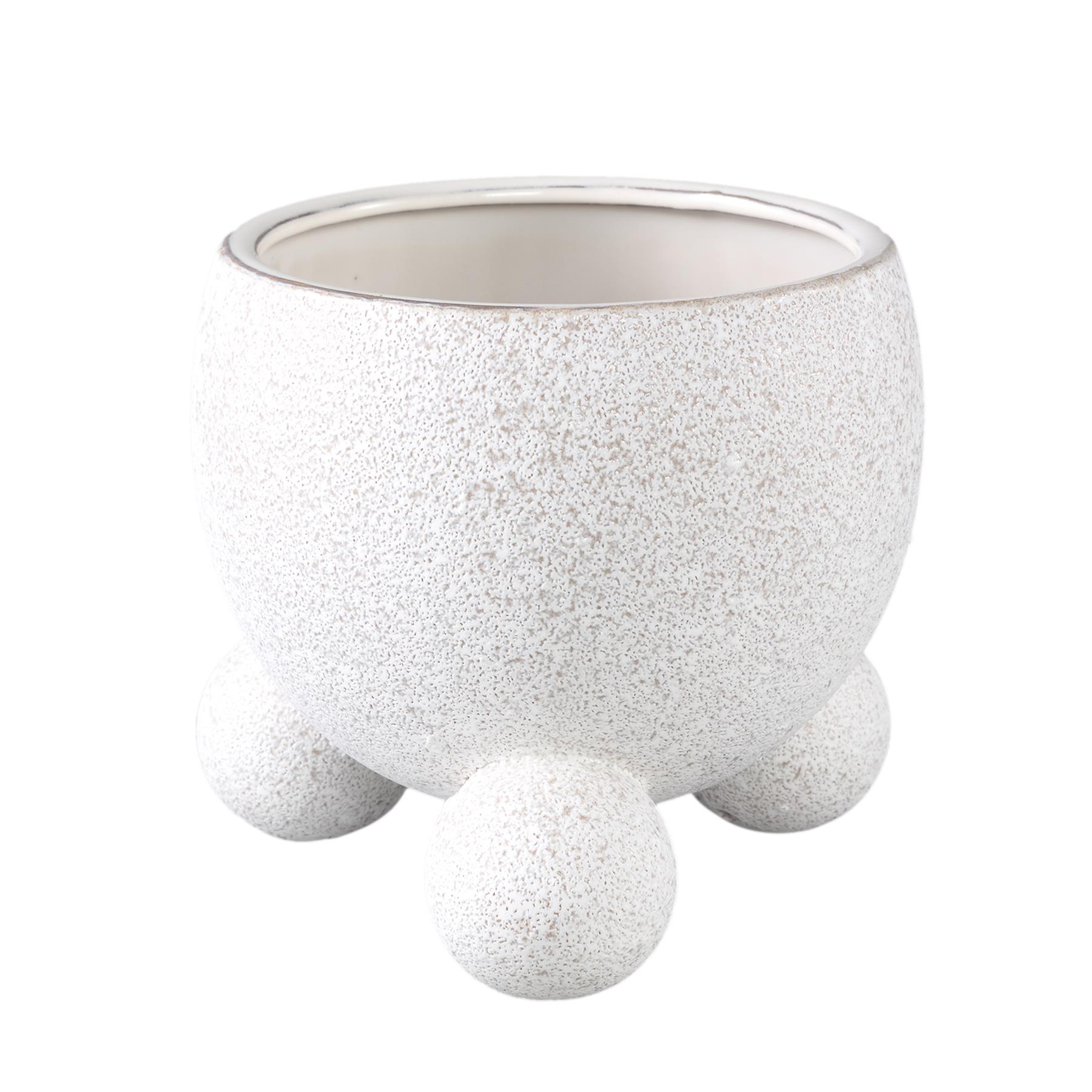 PTMD Malinda Cream ceramic pot round shaped round legXL