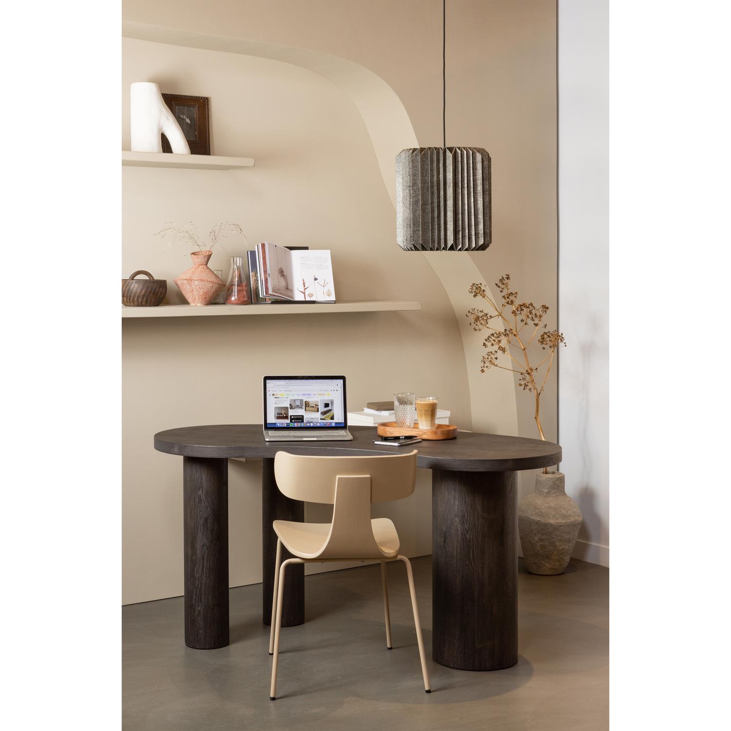 WOOOD organisch sidetable|bureau Maan - MDF - Bruin - 75x150x70cm