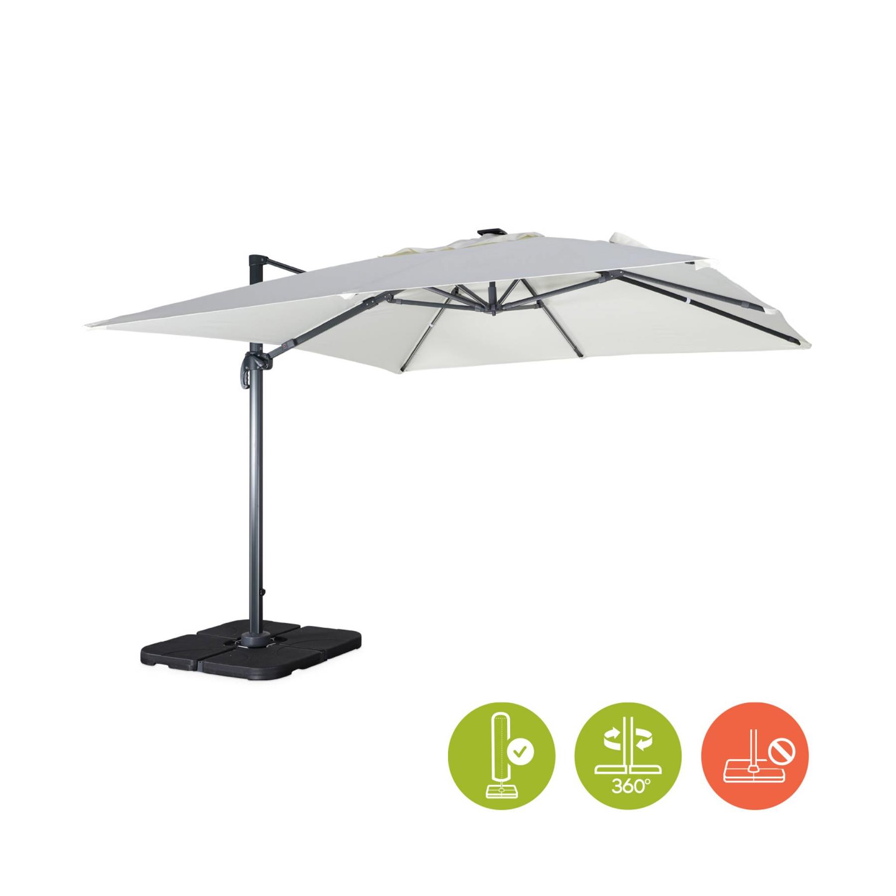 sweeek - Rechthoekige LED parasol 3x3m met hoes
