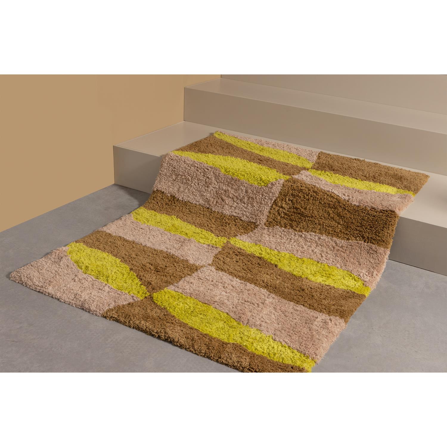 WOOOD vloerkleed grafisch dessin Musa - Naturel|Geel - 170x240 cm