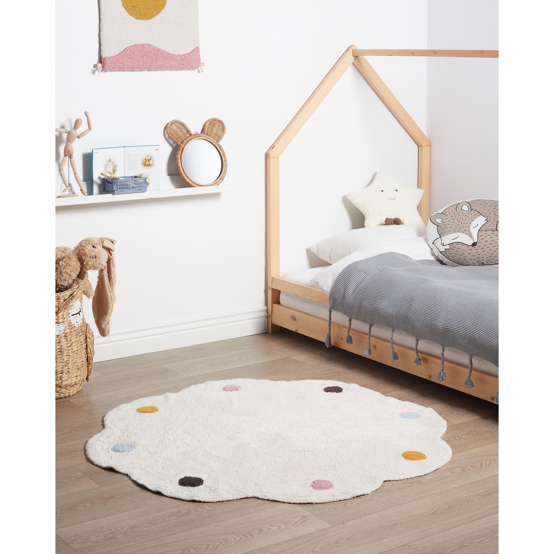 Beliani - DUREVI - Vloerkleed - Beige - ø 120 cm - Katoen