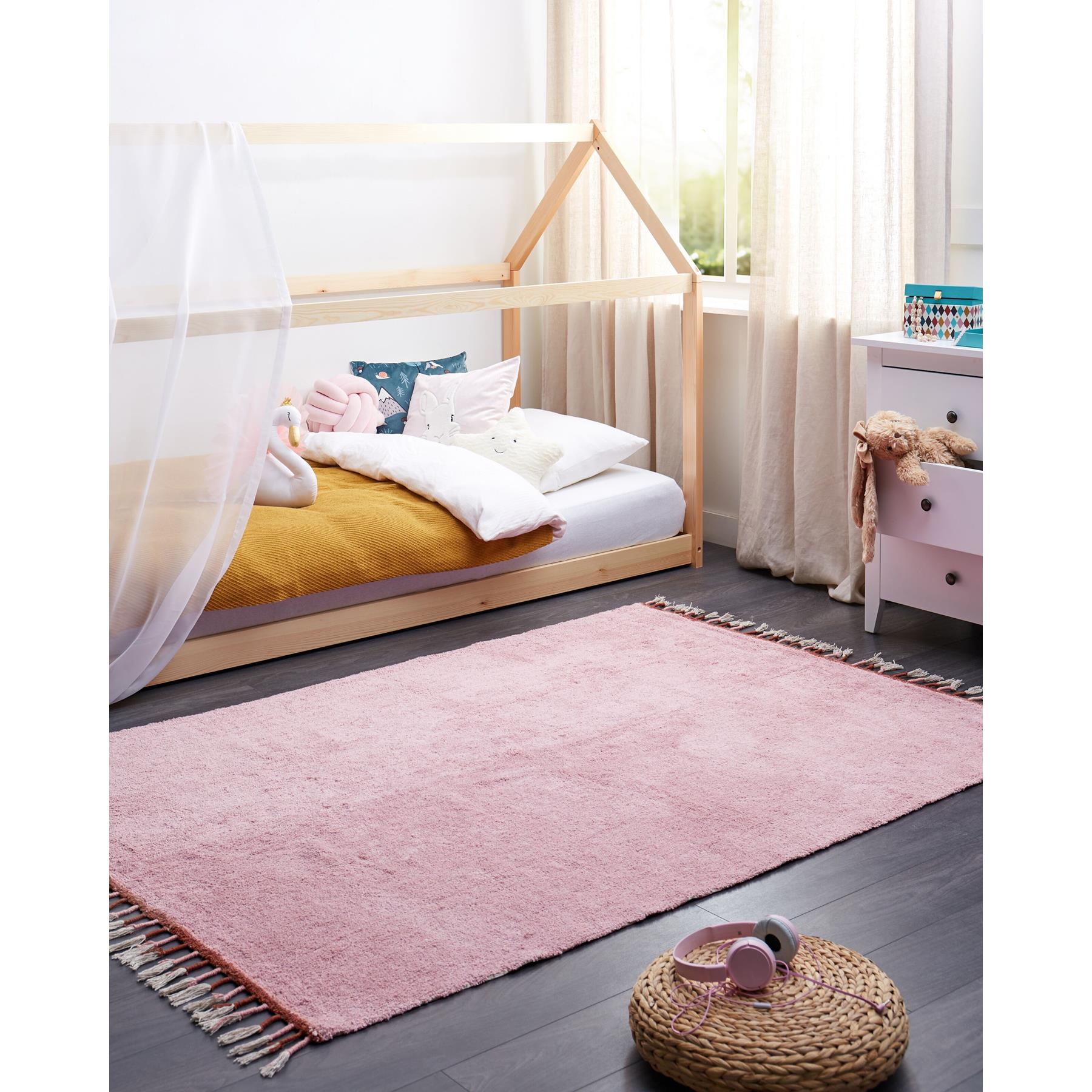 Beliani - CAPARLI - Vloerkleed - Roze - 140 x 200 cm - Katoen