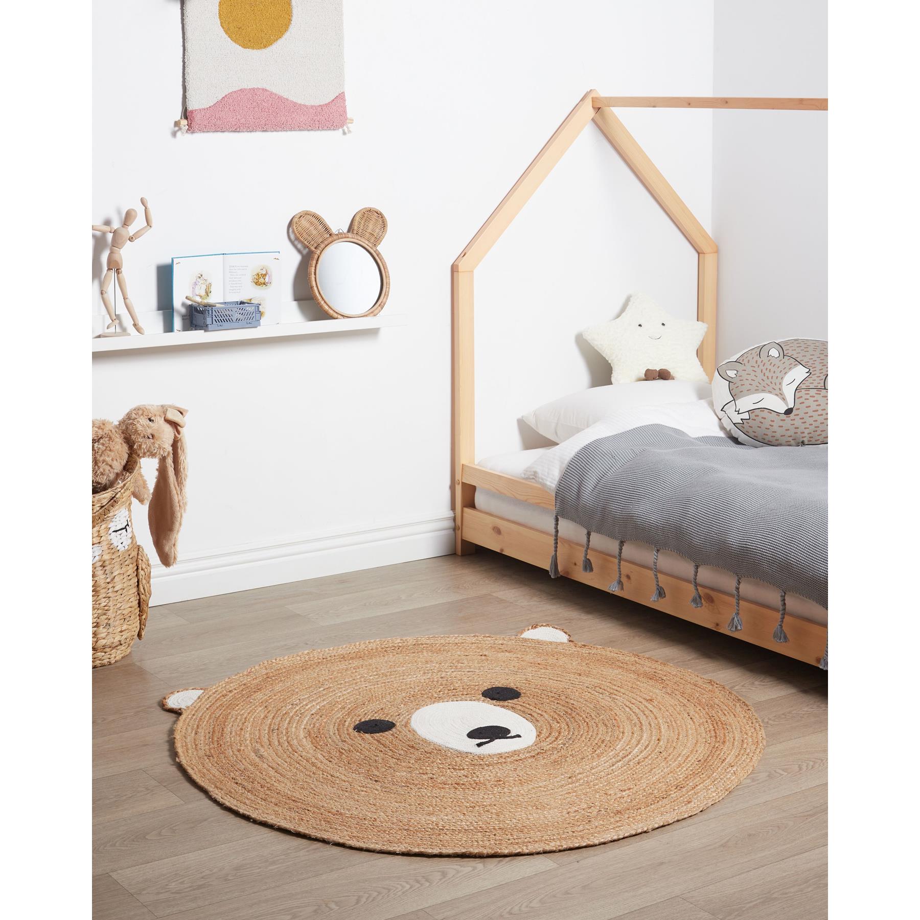 Beliani - KOSALAR - Laagpolig vloerkleed - Beige - ø 120 cm - Jute