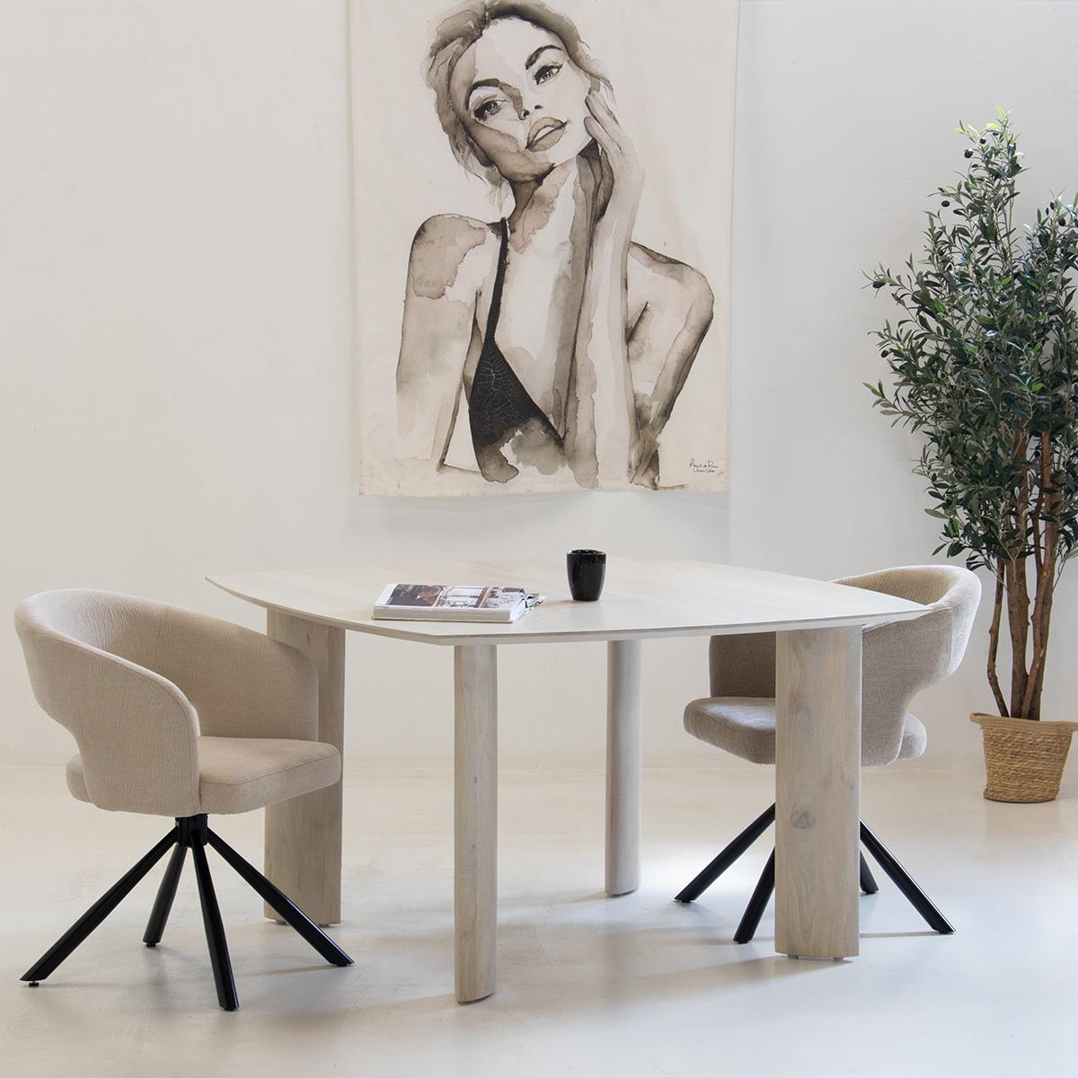Giga Meubel - Eettafel Sieb Naturel Vierkant 130cm