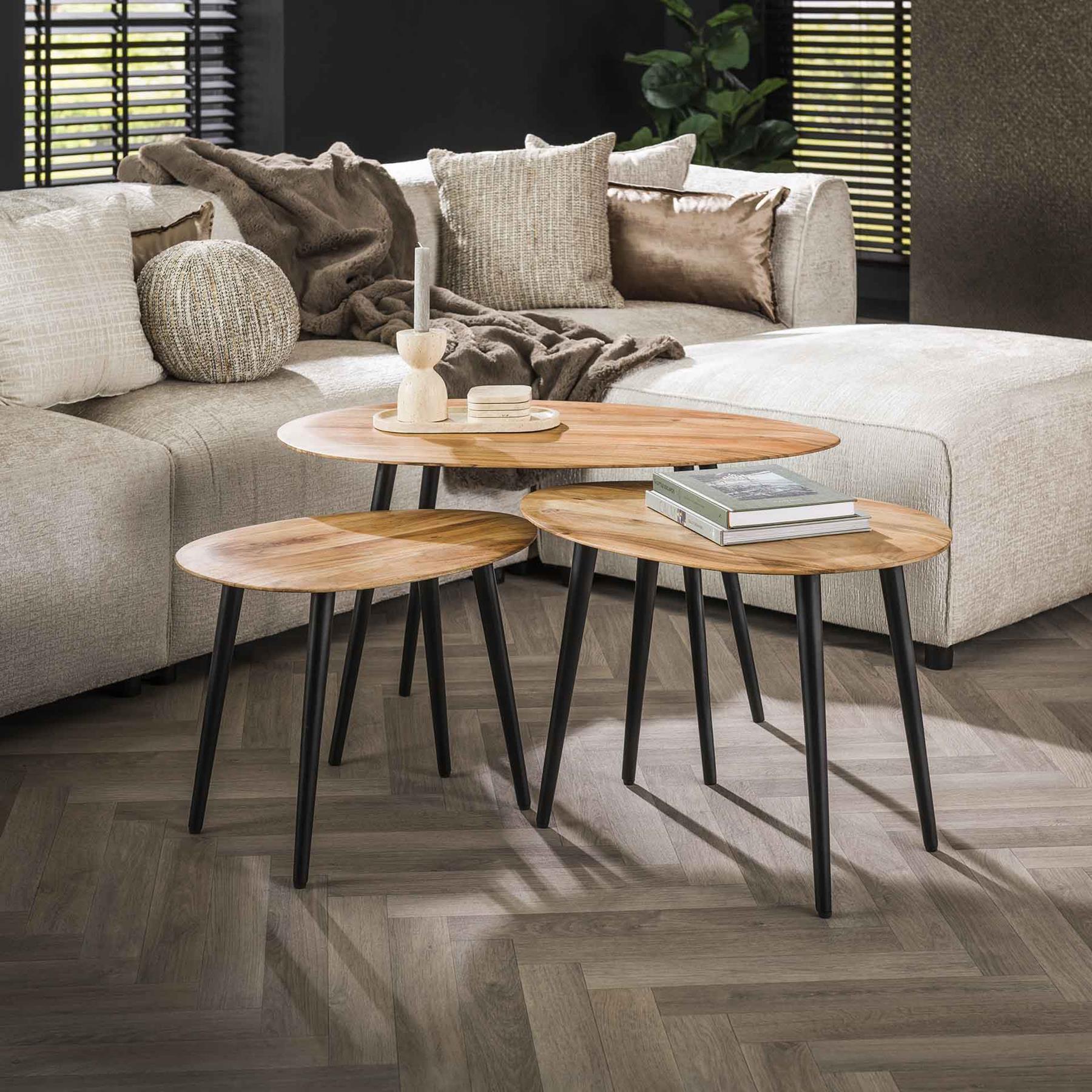 Giga Meubel - Salontafel Organisch - Naturel Acaciahout - Set Van 3