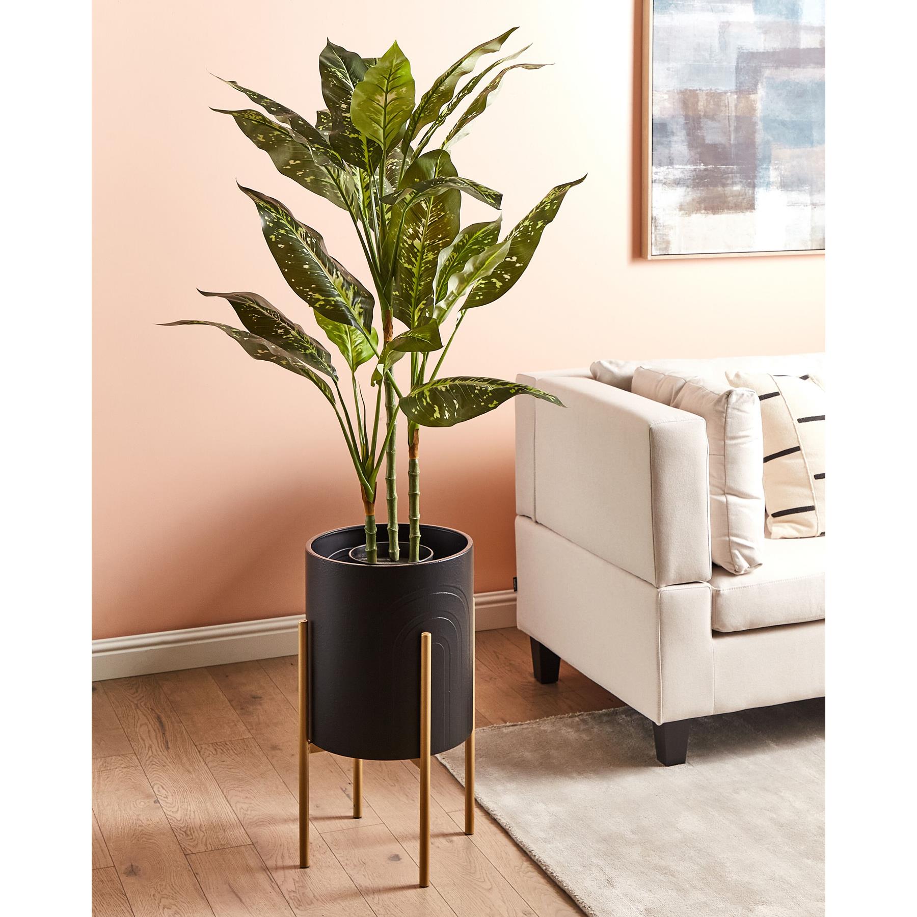 Beliani - SEROTINA - Bloempot - Zwart - 32 x 32 x 58 cm - Metaal