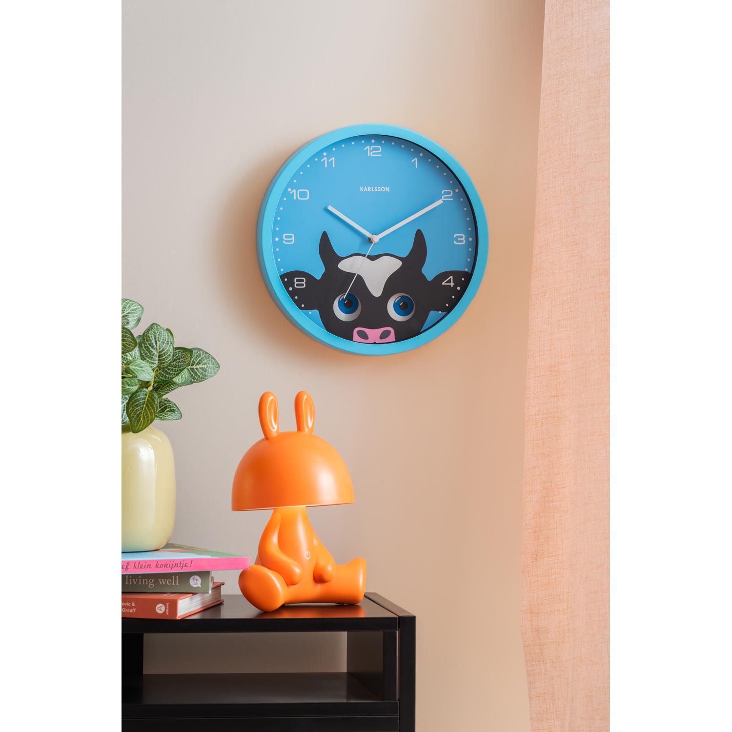 Karlsson - Wall Clock Peekaboo Cow