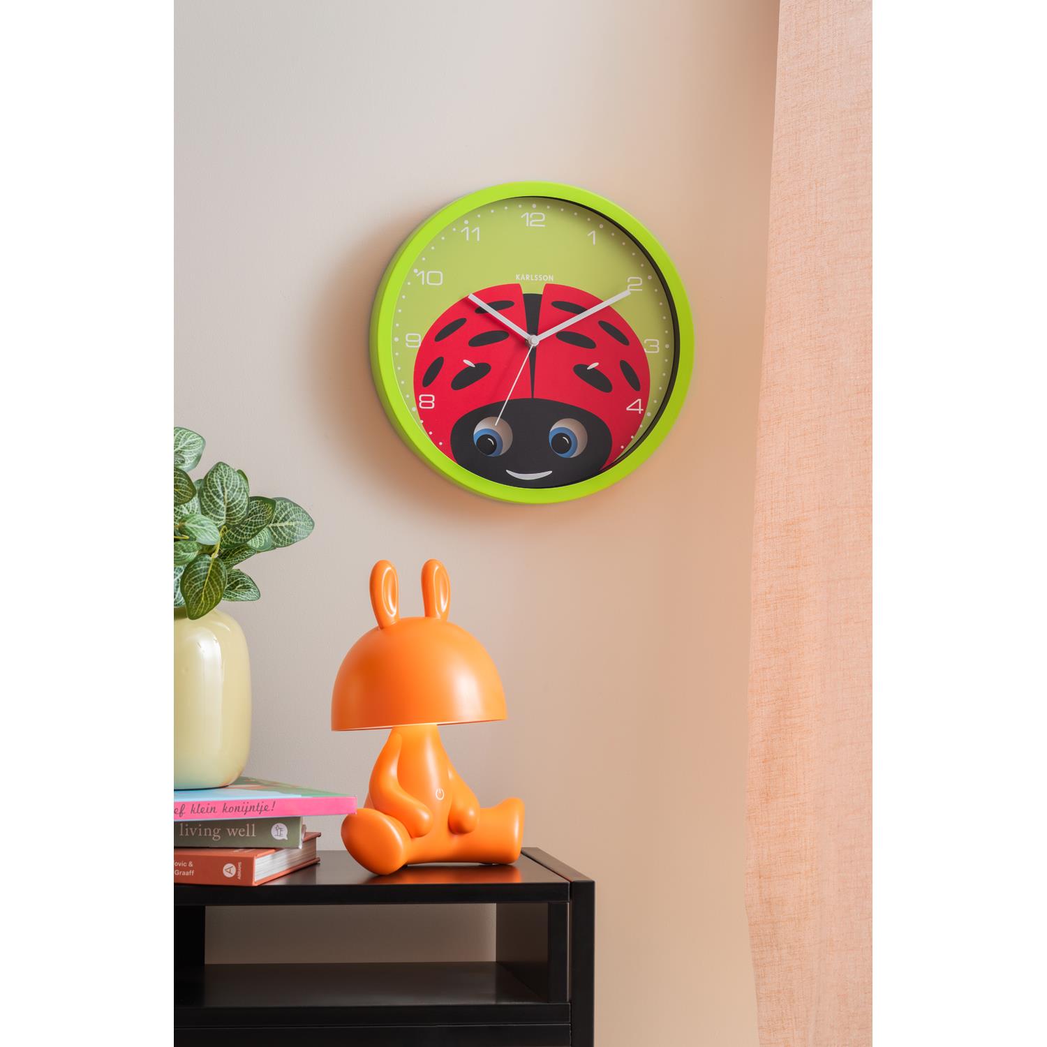Karlsson - Wall Clock Peekaboo Ladybug