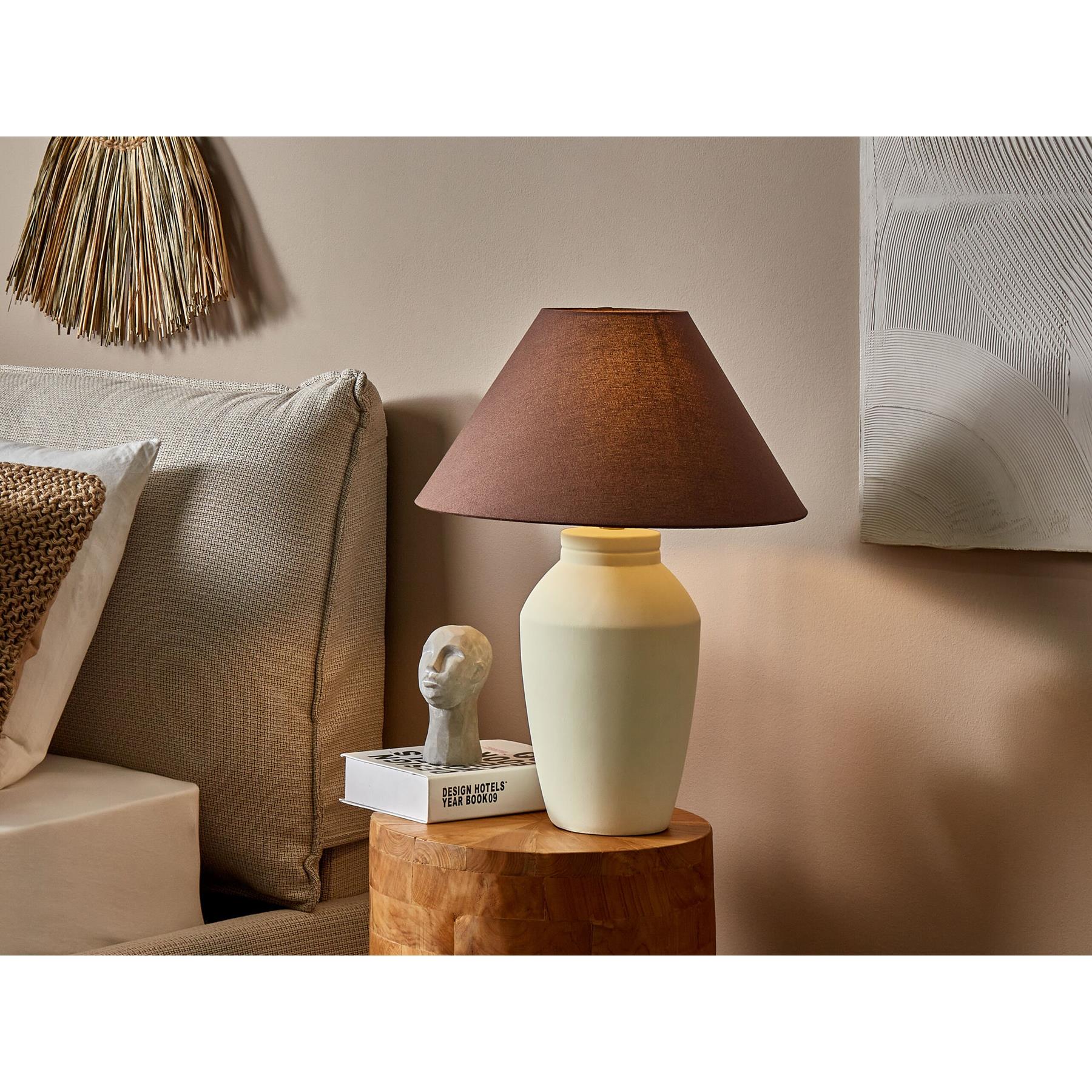 Beliani - RODEIRO - Tafellamp - Lichtbeige - Keramiek