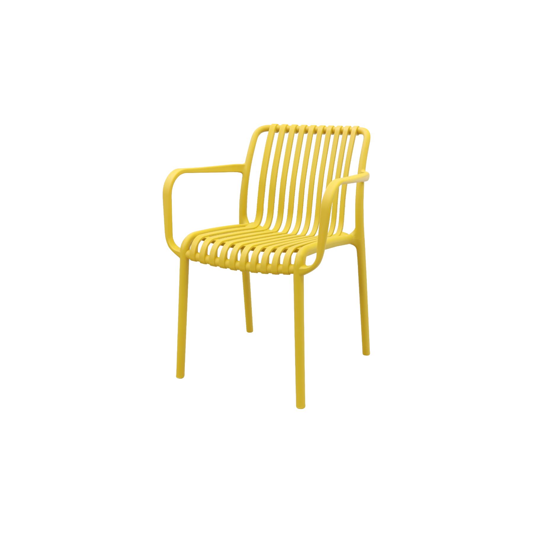 VDG Stripe stapelbare tuinstoel - Mosterdgeel
