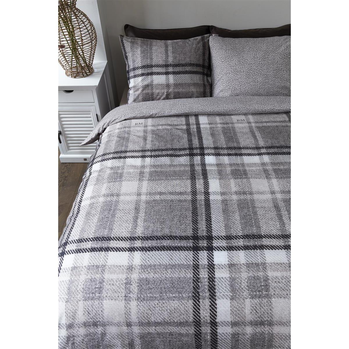 Riviera Maison Cozy Check  Dekbedovertrek - 140x200/220 - Zand