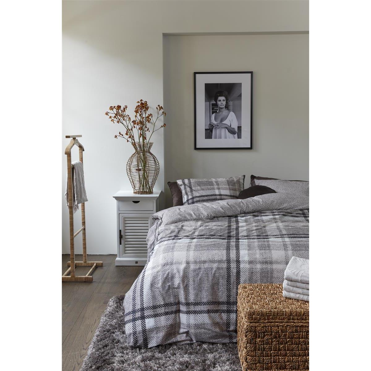 Riviera Maison Cozy Check  Dekbedovertrek - 140x200/220 - Zand