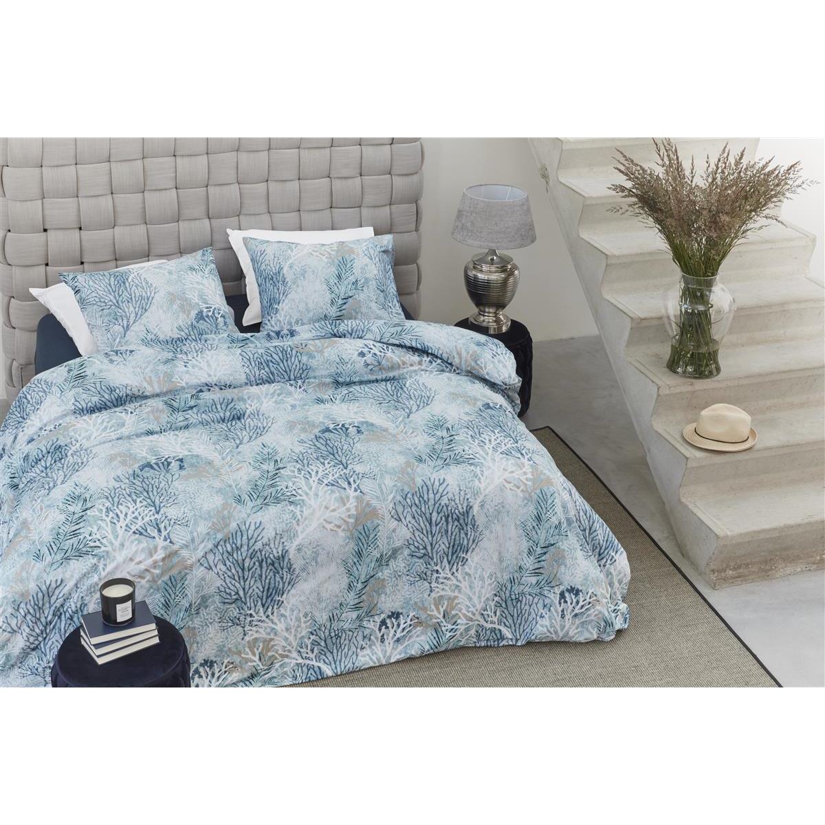 Riviera Maison Calm Coral  Dekbedovertrek - 240x200/220 - Blauw