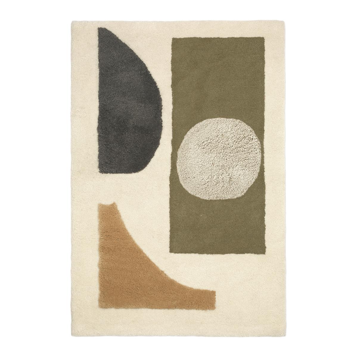 ferm LIVING Bloco Vloerkleed 180 x 120 cm - Green / Off-White