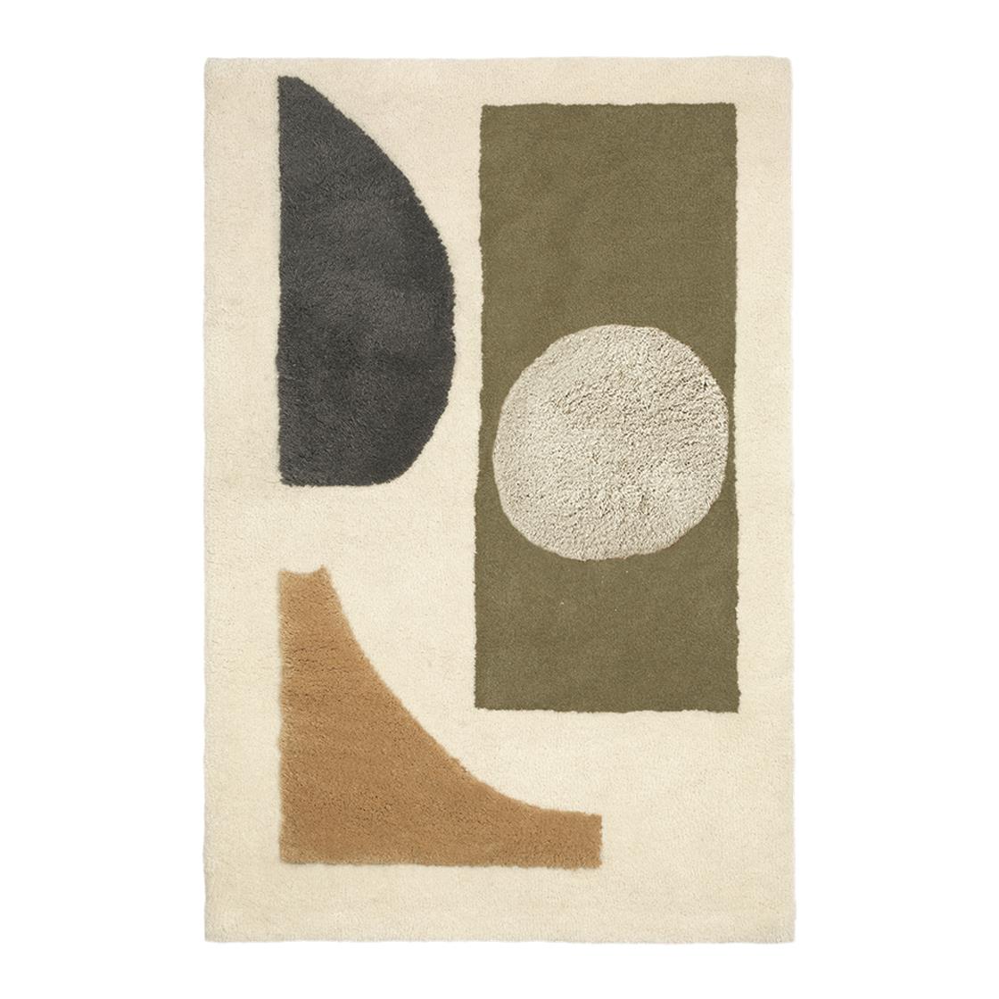 ferm LIVING Bloco Vloerkleed 120 x 80 cm - Green / Off-White
