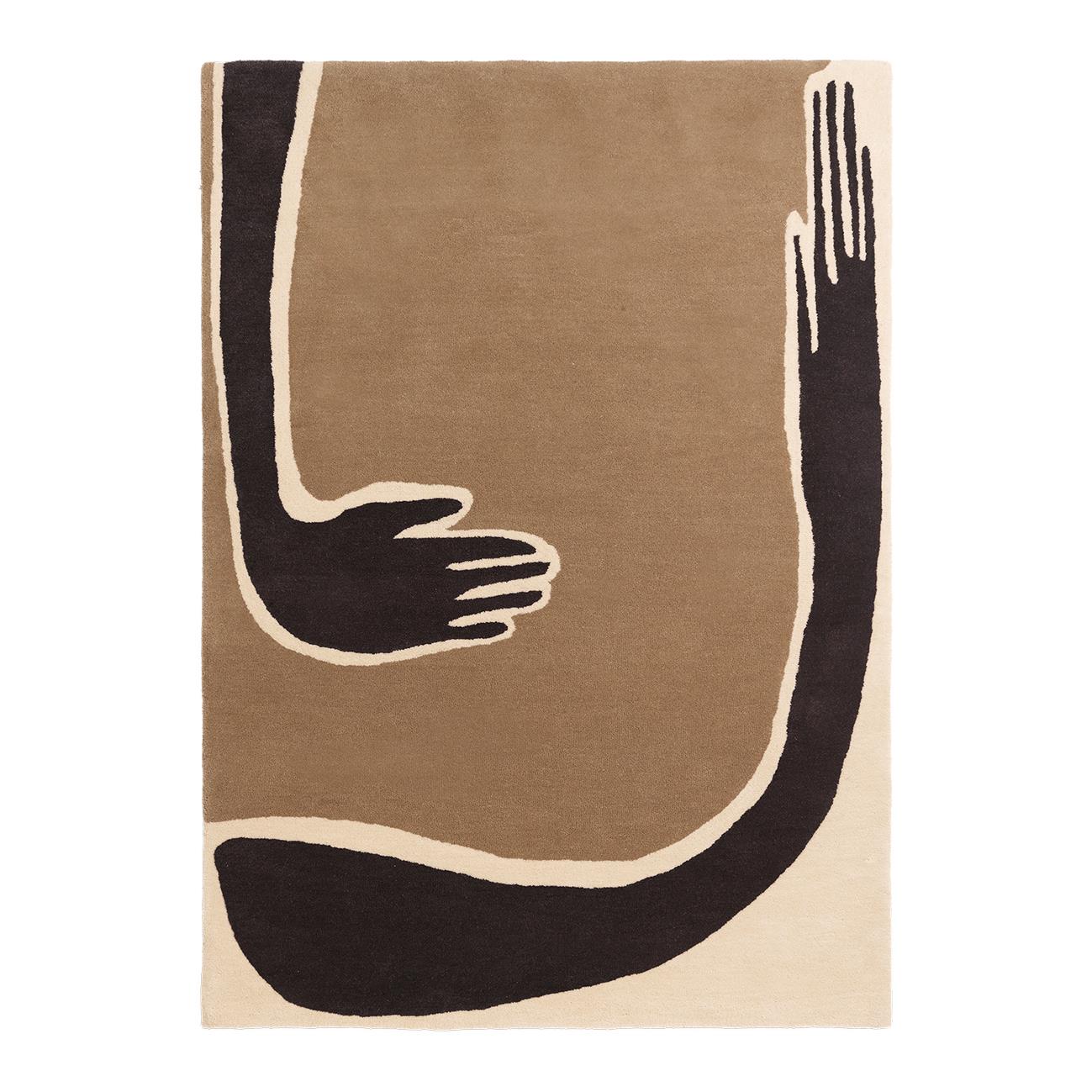 ferm LIVING Pose Vloerkleed 140 x 200 cm - Dark Coffee / Off-White