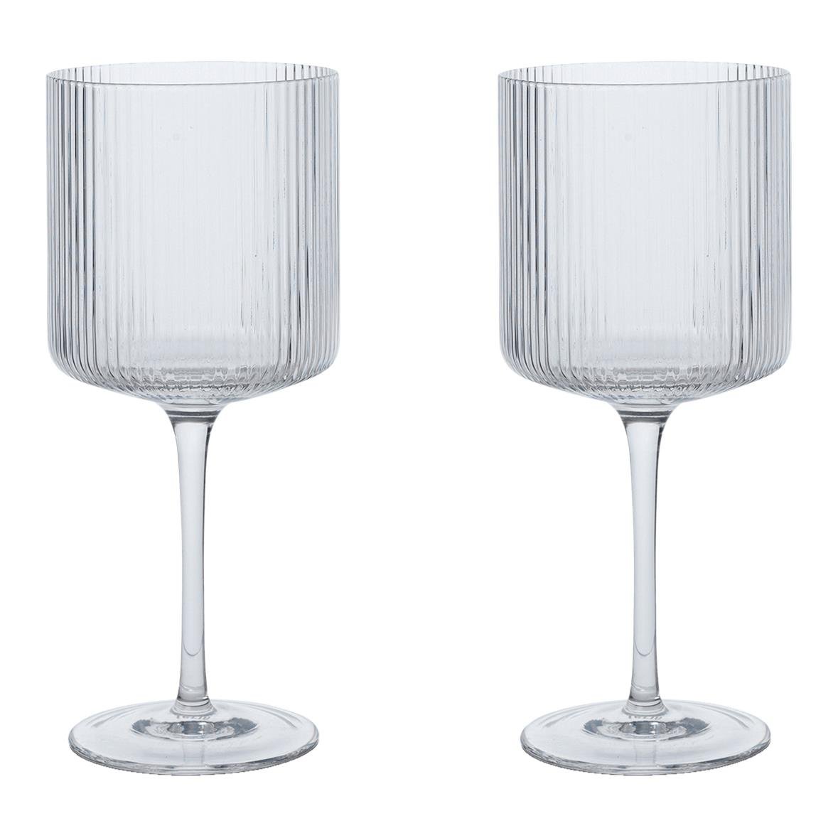 ferm LIVING Ripple Rode Wijnglazen Set van 2 - Clear