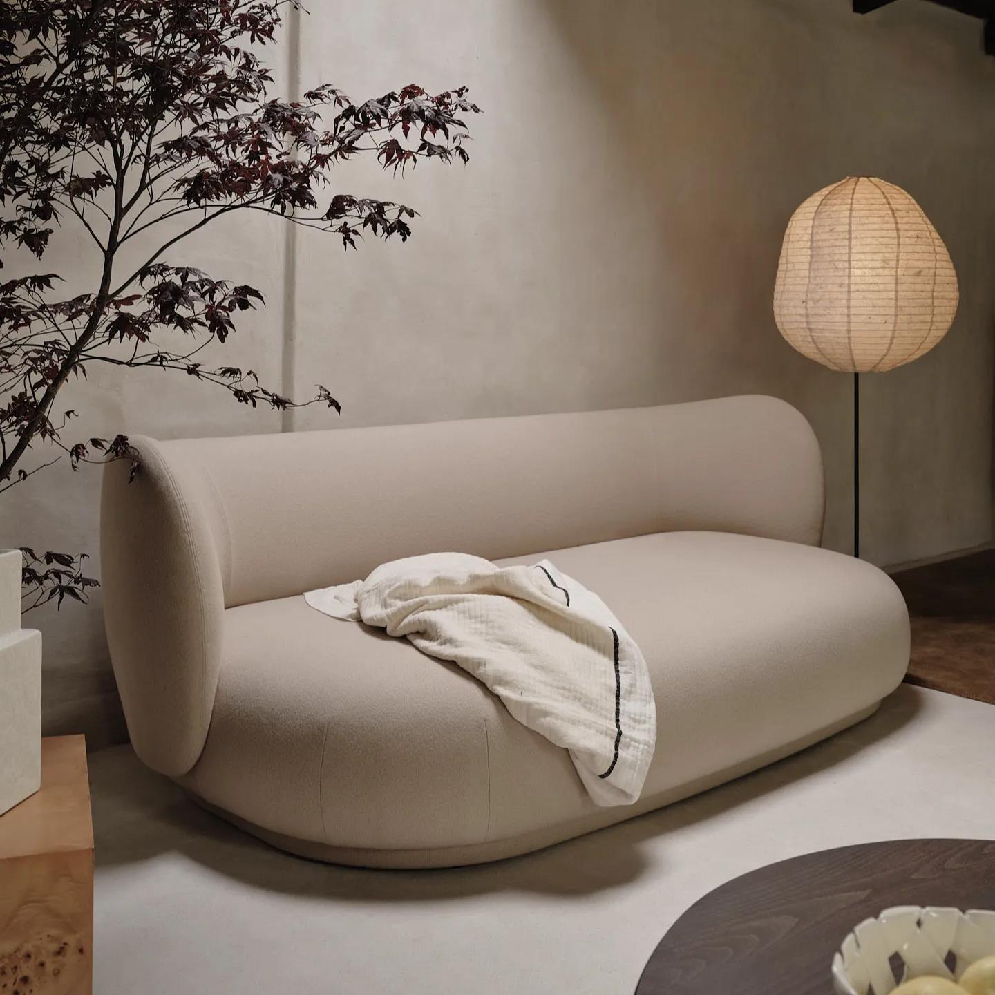 ferm LIVING Kurbis Vloerlamp - H 137,6 - Natural / Zwart