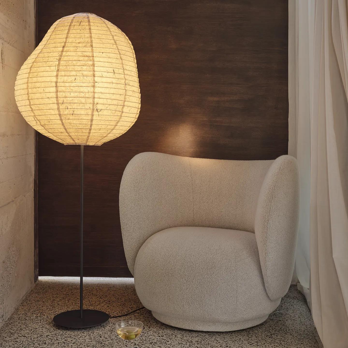 ferm LIVING Kurbis Vloerlamp - H 137,6 - Natural / Zwart