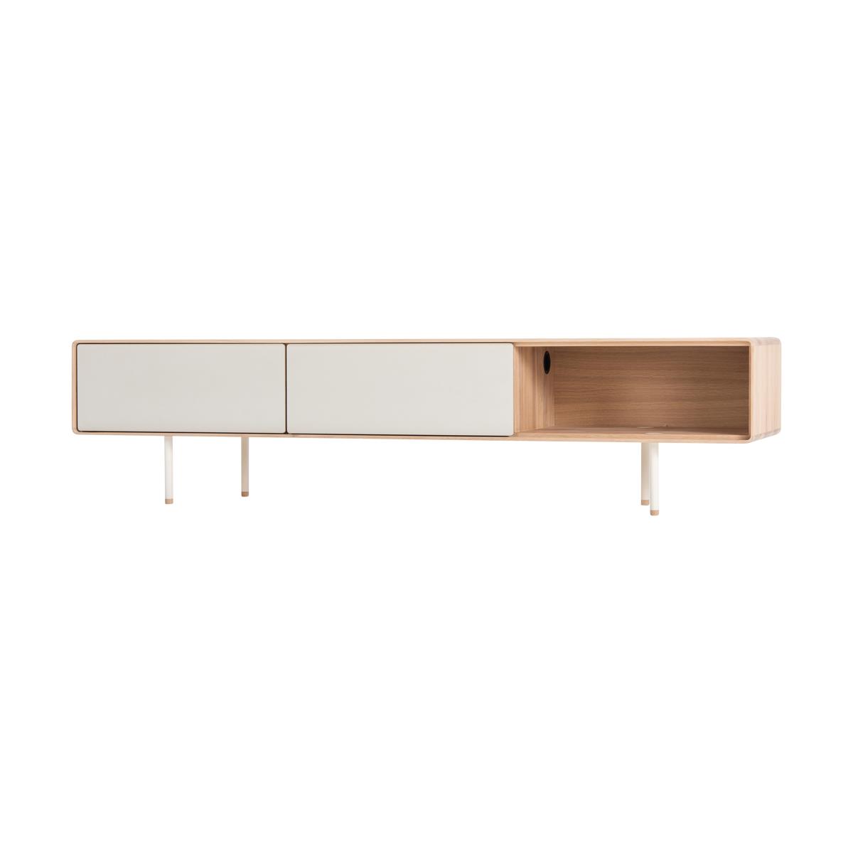 Gazzda Fina Lowboard  TV-meubel Hout - B 200 cm - Whitewash | Mushroom