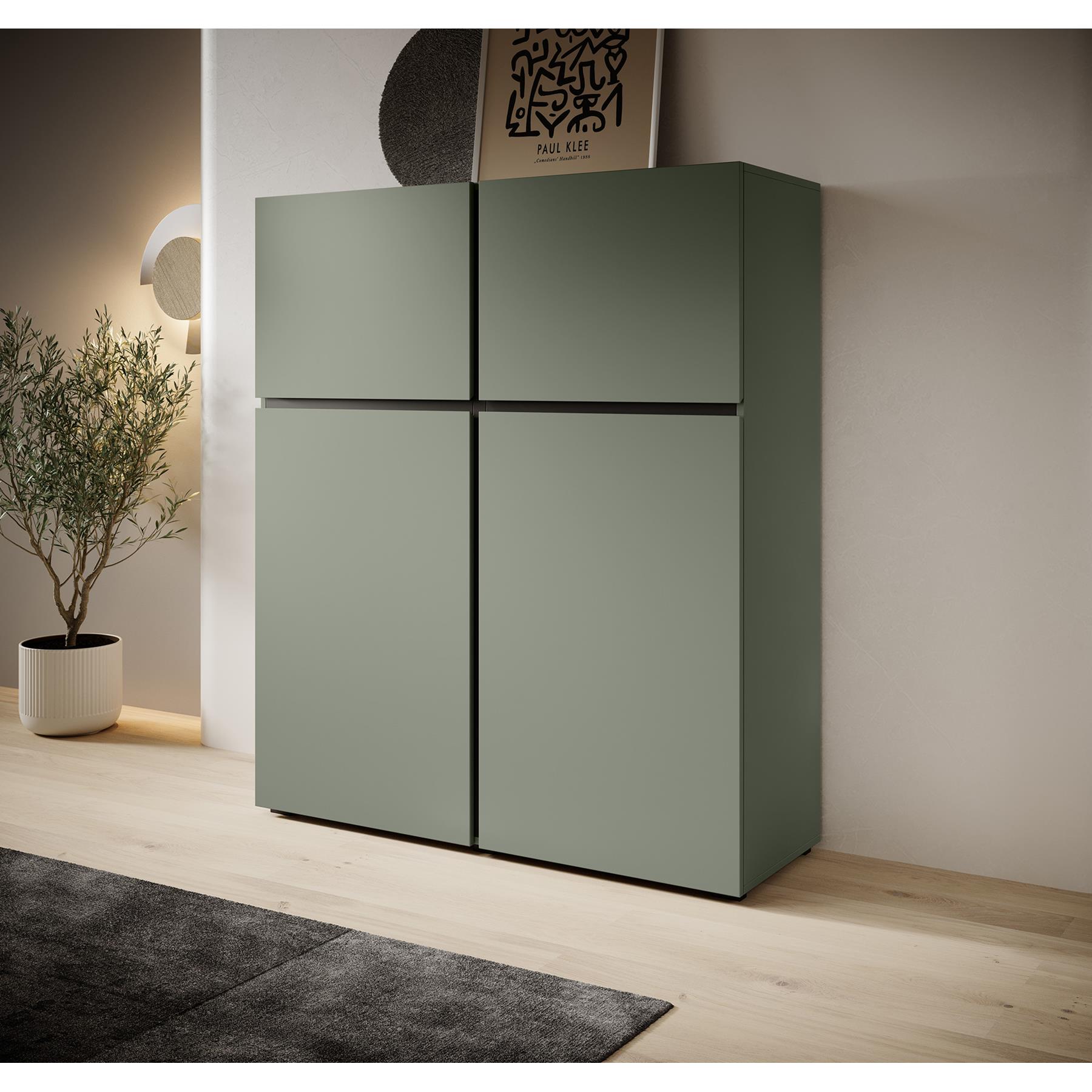 Meubella Dressoir Cainan - Groen - 119 cm - Hoog