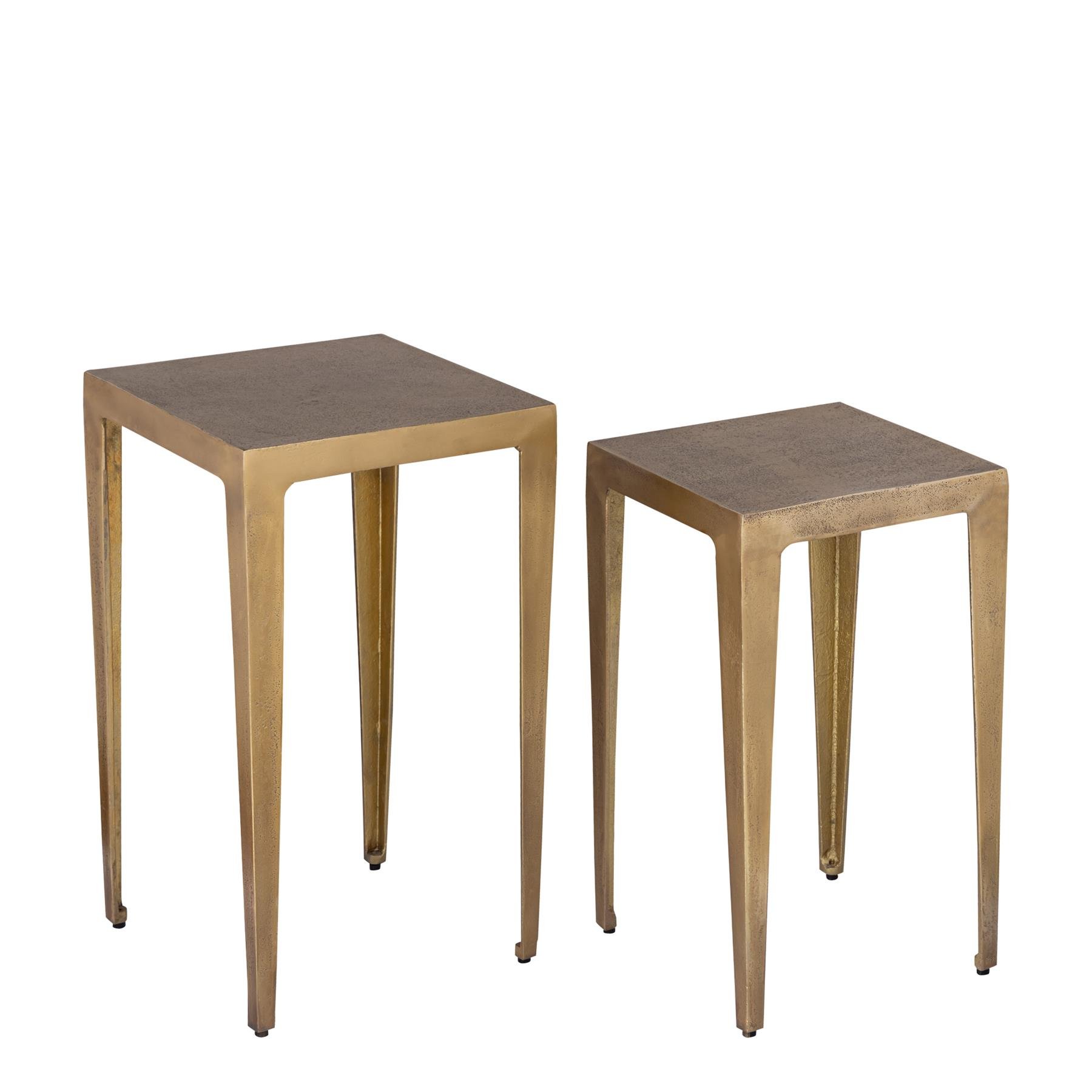 PTMD Rivva Brass casted alu square side table sv2 low