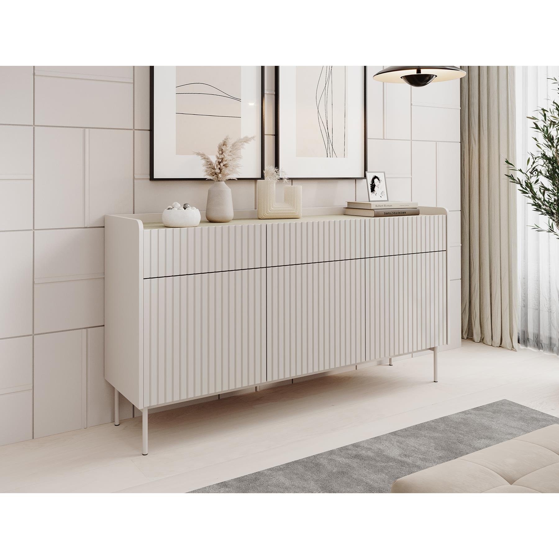 Meubella Dressoir Livako - Beige - 153 cm